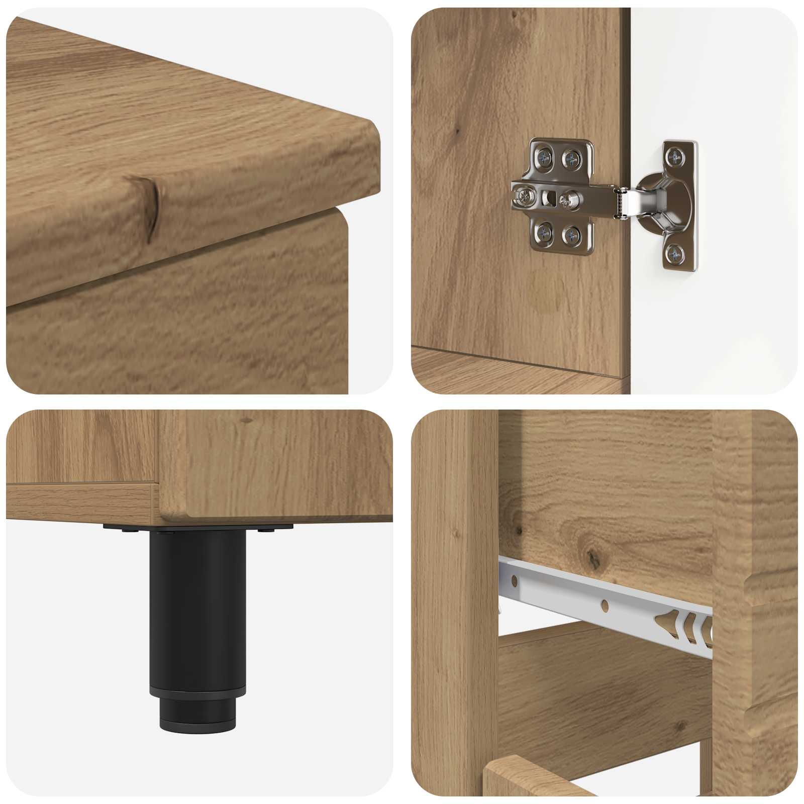 Badkamer Waskom Artisanaal eiken 60 x 35 x 80 cm Bewerkt hout is nu te koop bij PeponiXL, paradijselijk wonen!