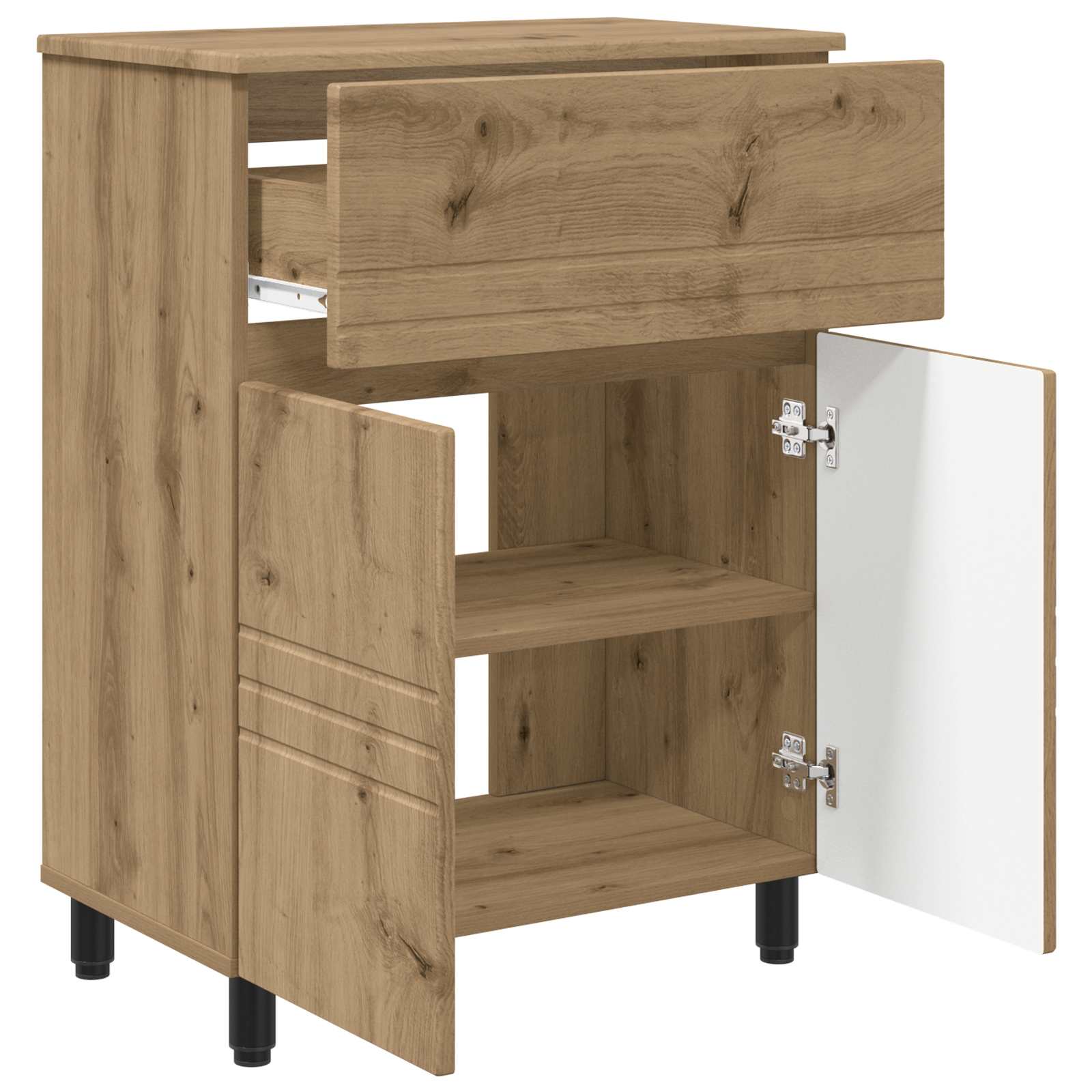Badkamer Waskom Artisanaal eiken 60 x 35 x 80 cm Bewerkt hout is nu te koop bij PeponiXL, paradijselijk wonen!