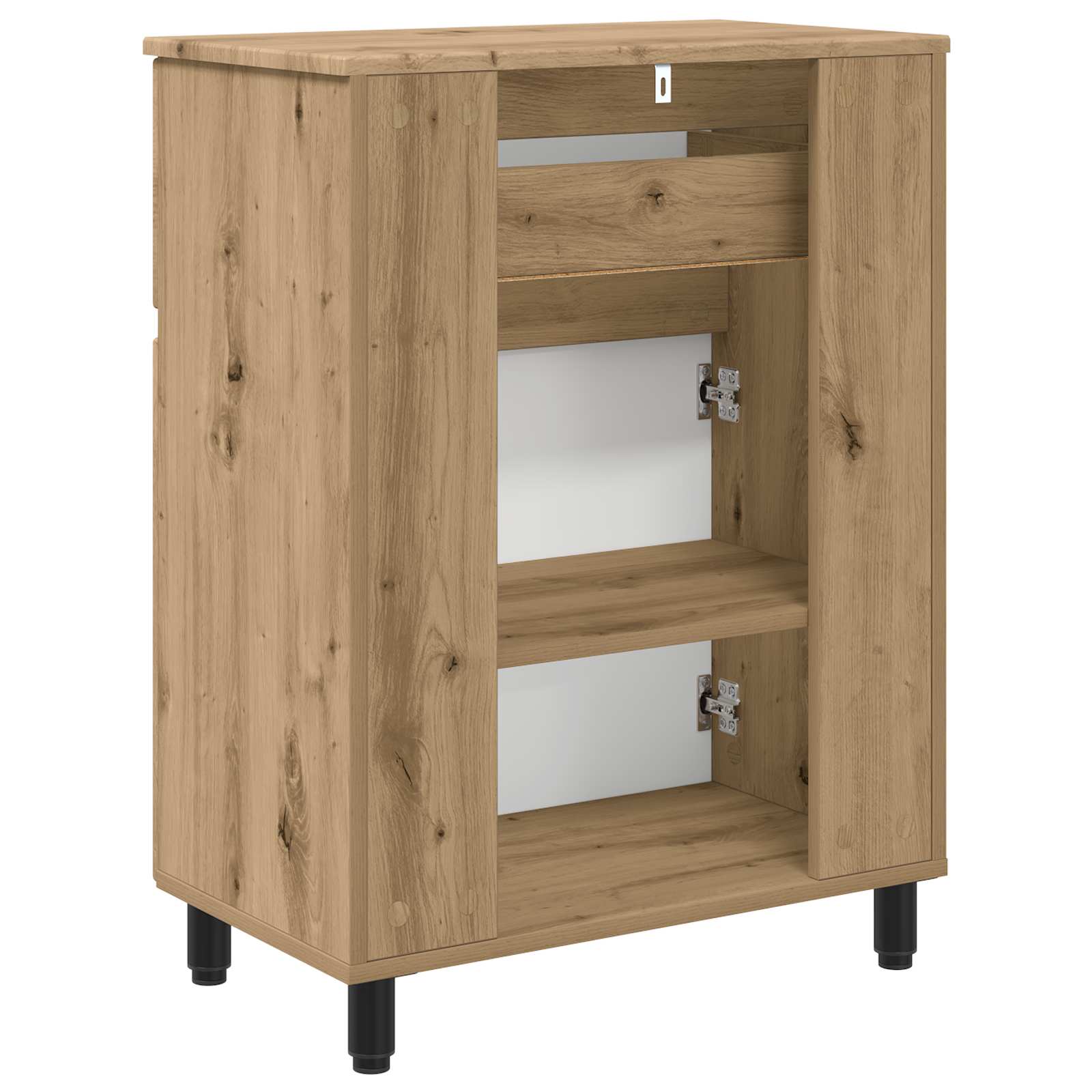 Badkamer Waskom Artisanaal eiken 60 x 35 x 80 cm Bewerkt hout is nu te koop bij PeponiXL, paradijselijk wonen!