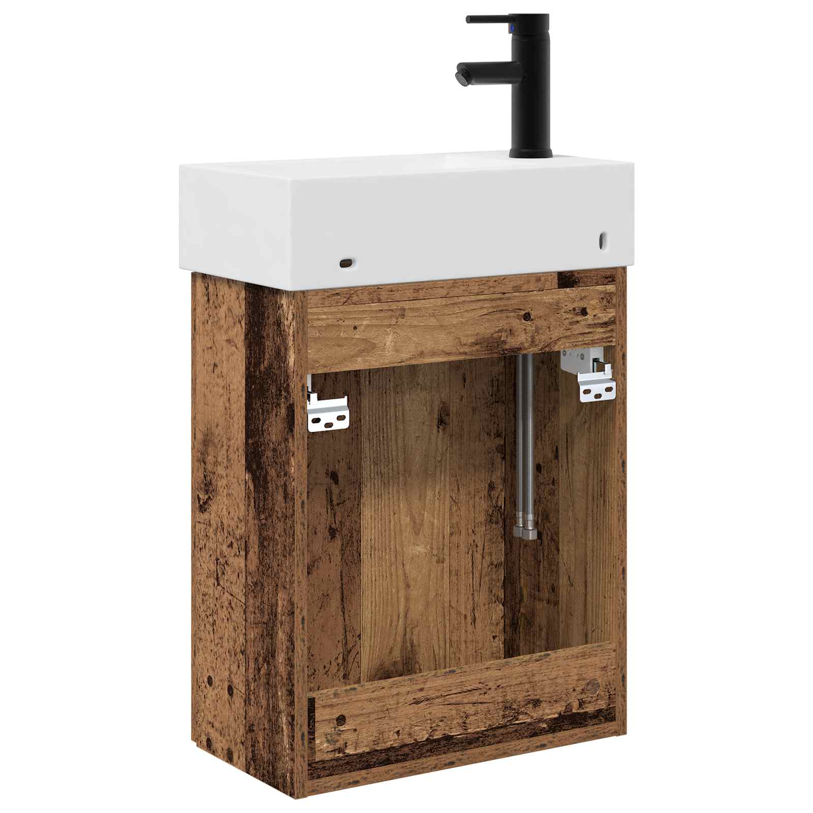 Badkamermeubel met kraan Oud hout 45,5 x 22,5 x 84 cm is nu te koop bij PeponiXL, paradijselijk wonen!