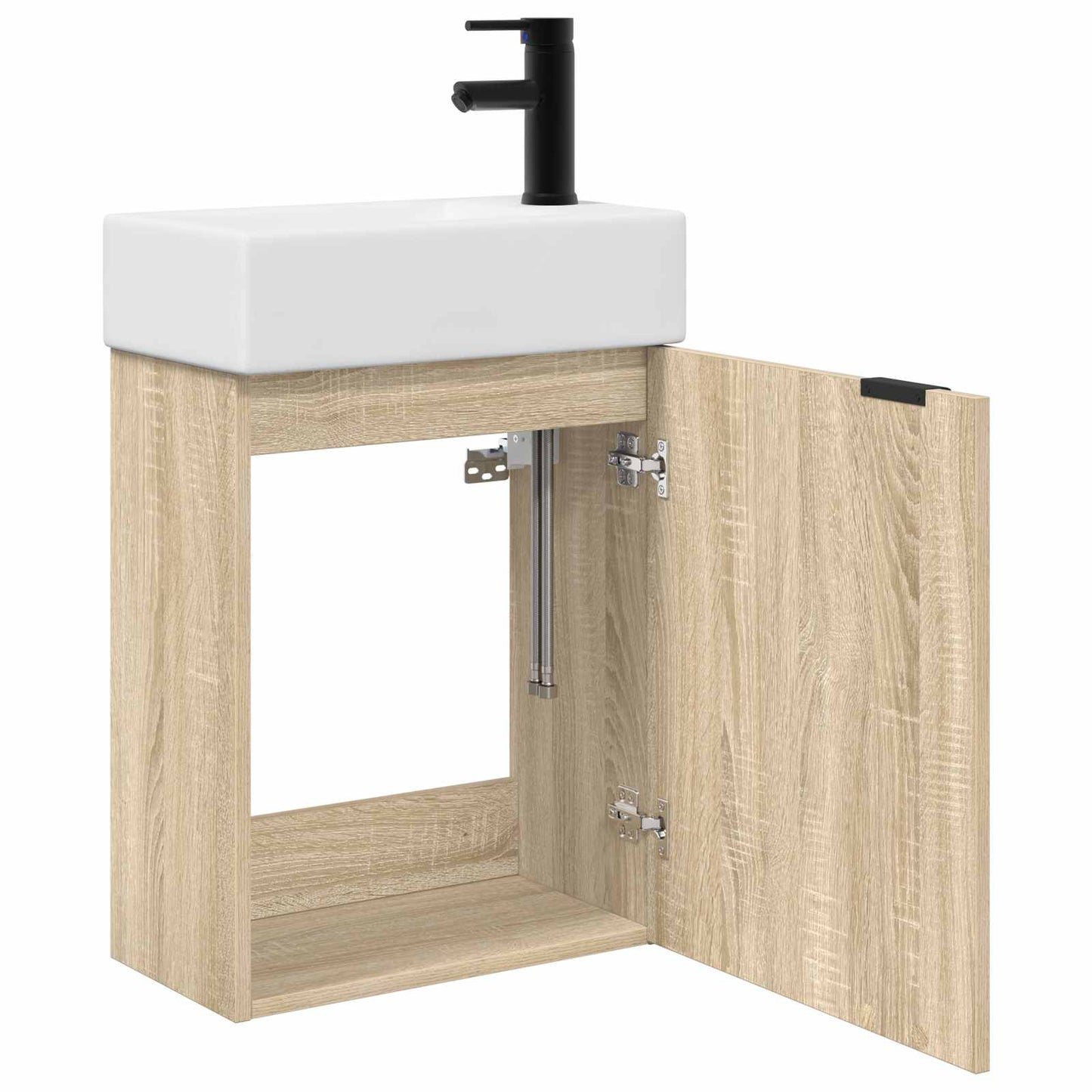 Badkamermeubel met kraan Sonoma Eiken 45,5 x 22,5 x 84 cm is nu te koop bij PeponiXL, paradijselijk wonen!