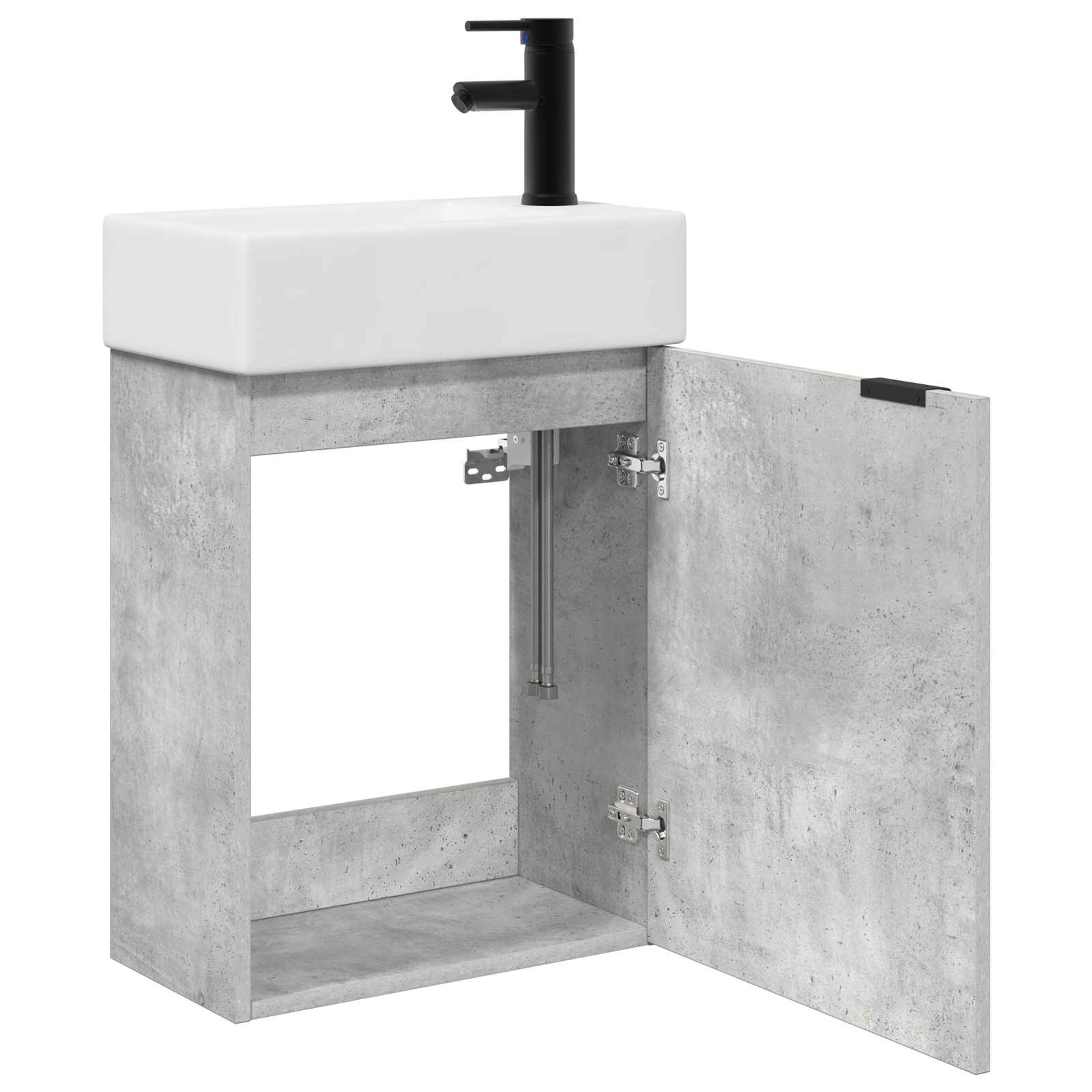 Badkamermeubel met kraan Betongrijs 45,5 x 22,5 x 84 cm is nu te koop bij PeponiXL, paradijselijk wonen!