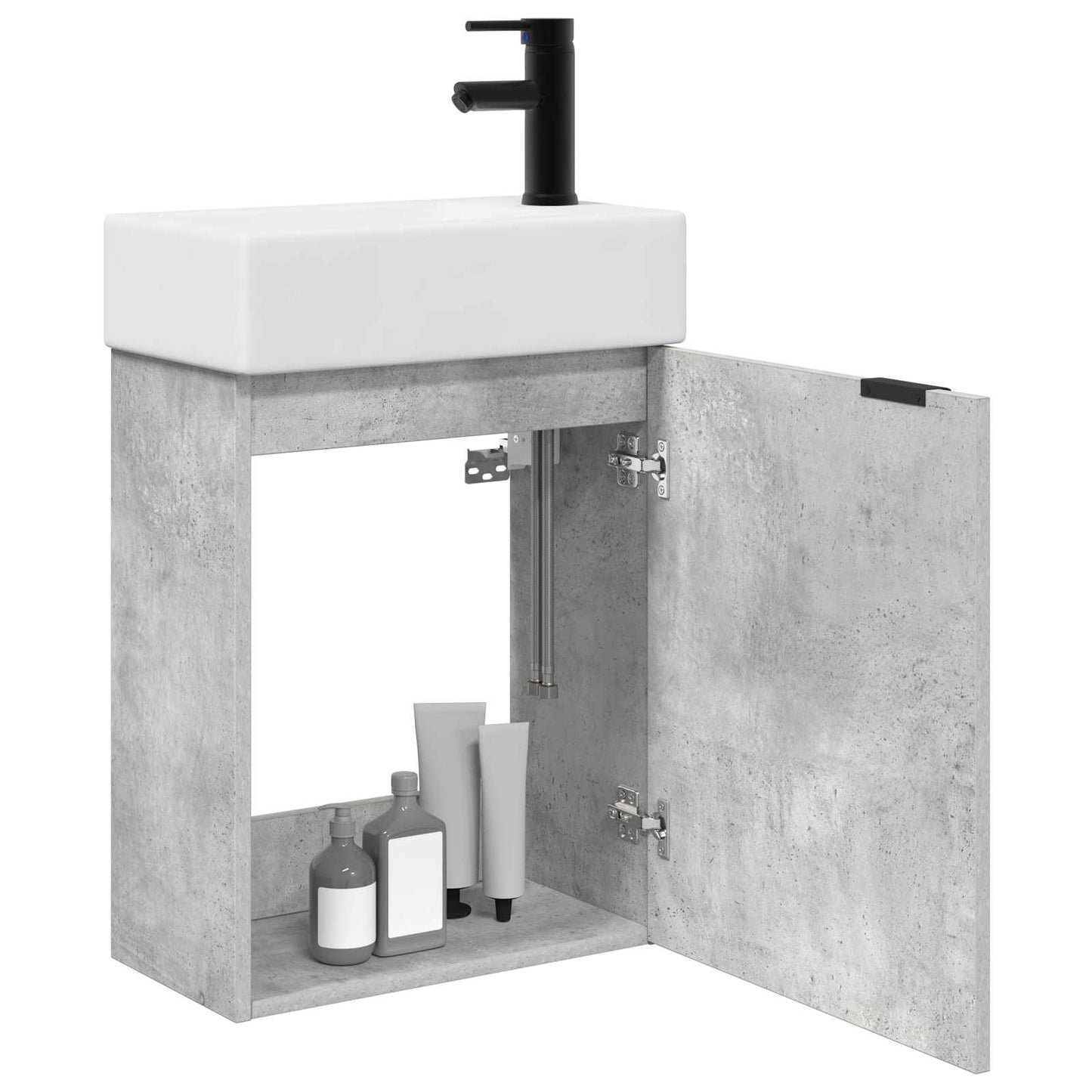 Badkamermeubel met kraan Betongrijs 45,5 x 22,5 x 84 cm is nu te koop bij PeponiXL, paradijselijk wonen!