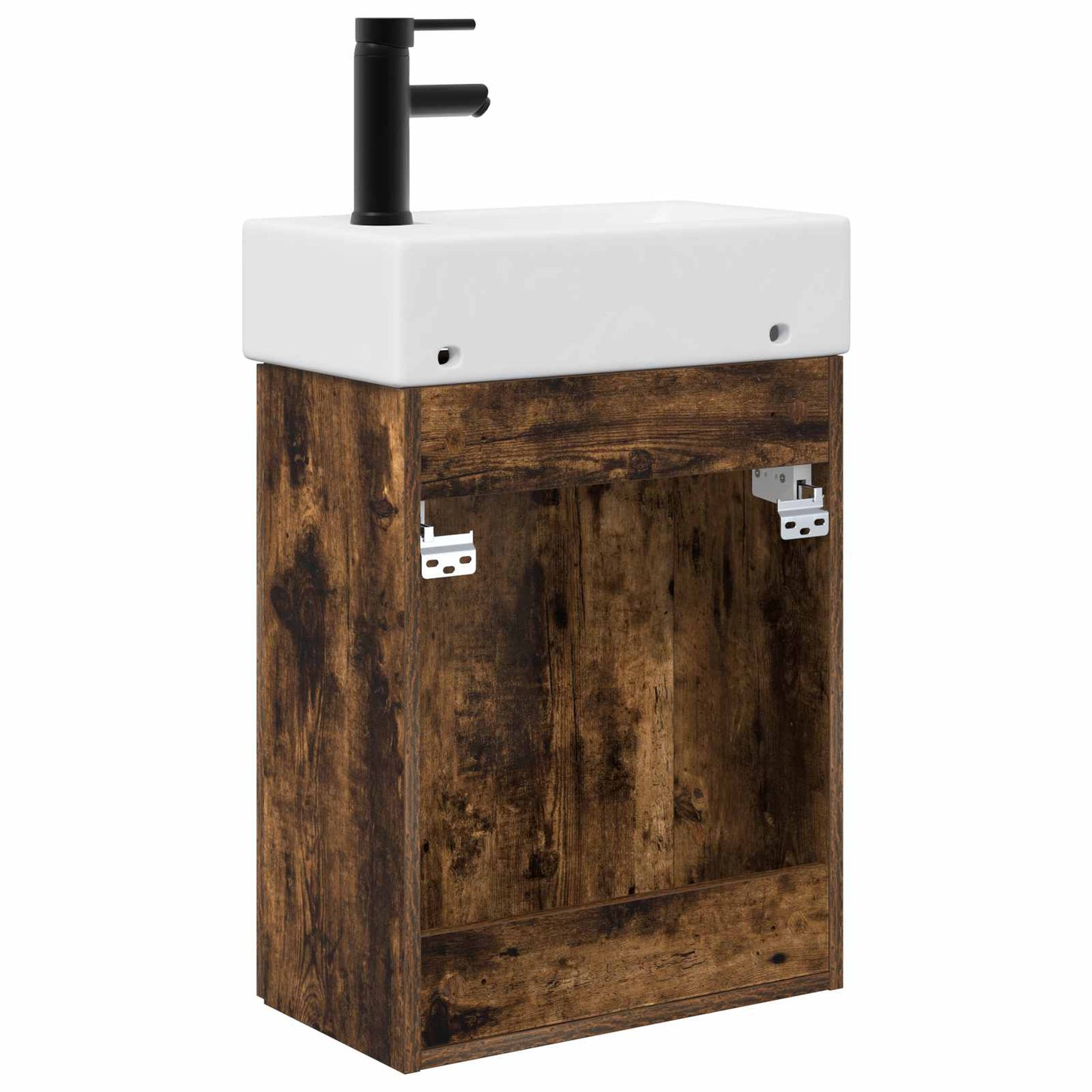 Badkamermeubel met kraan Gerookt eiken 45,5 x 22,5 x 84 cm is nu te koop bij PeponiXL, paradijselijk wonen!