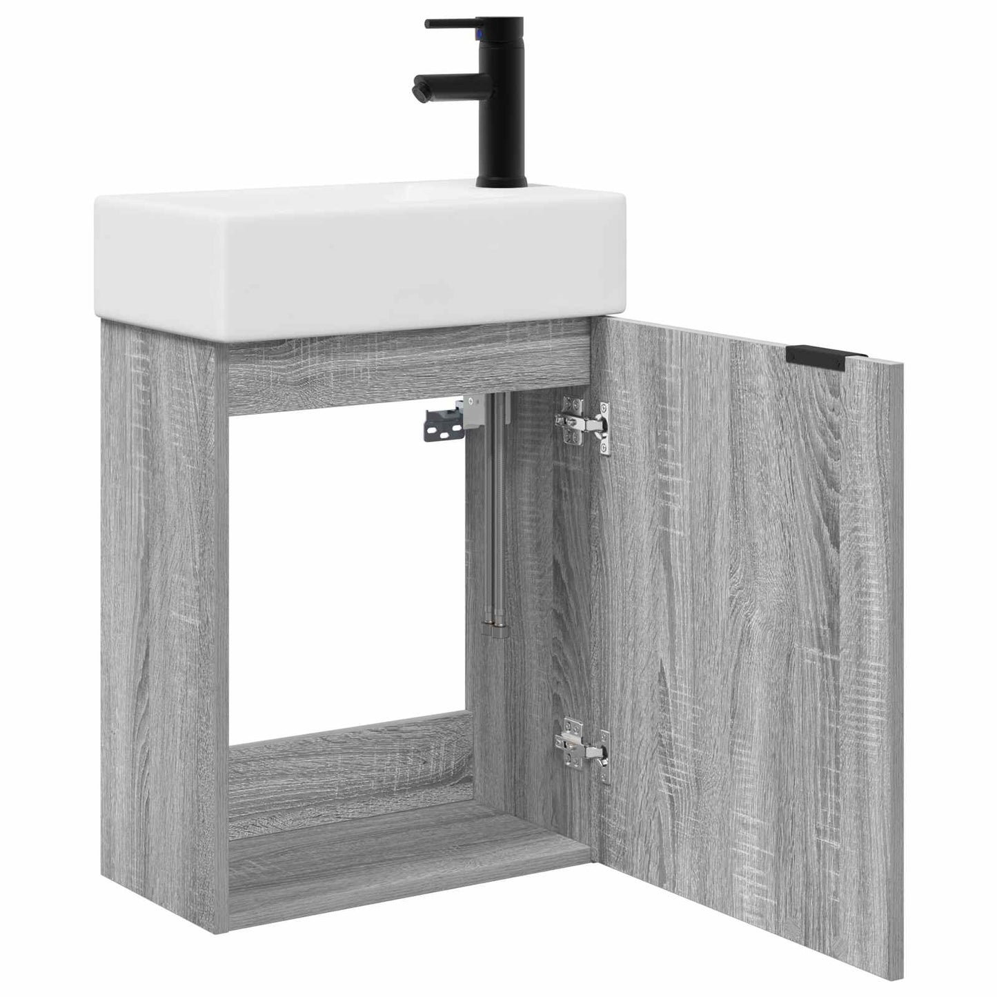 Badkamermeubel met kraan Grijs Sonoma 45,5 x 22,5 x 84 cm is nu te koop bij PeponiXL, paradijselijk wonen!
