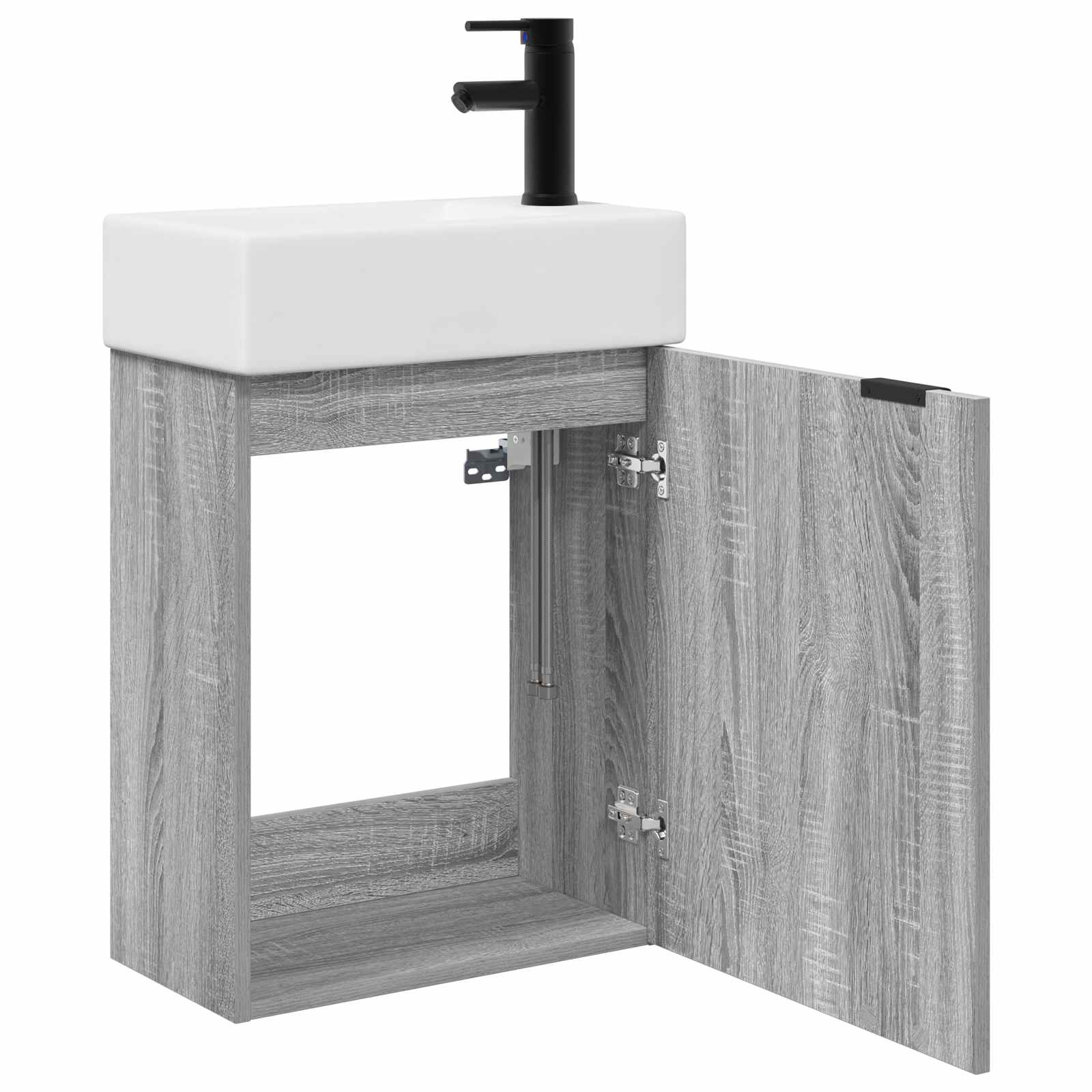Badkamermeubel met kraan Grijs Sonoma 45,5 x 22,5 x 84 cm is nu te koop bij PeponiXL, paradijselijk wonen!
