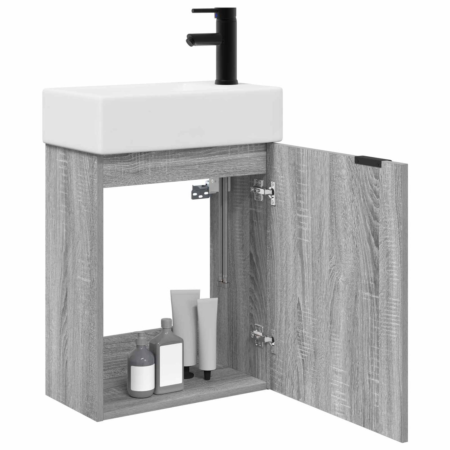 Badkamermeubel met kraan Grijs Sonoma 45,5 x 22,5 x 84 cm is nu te koop bij PeponiXL, paradijselijk wonen!