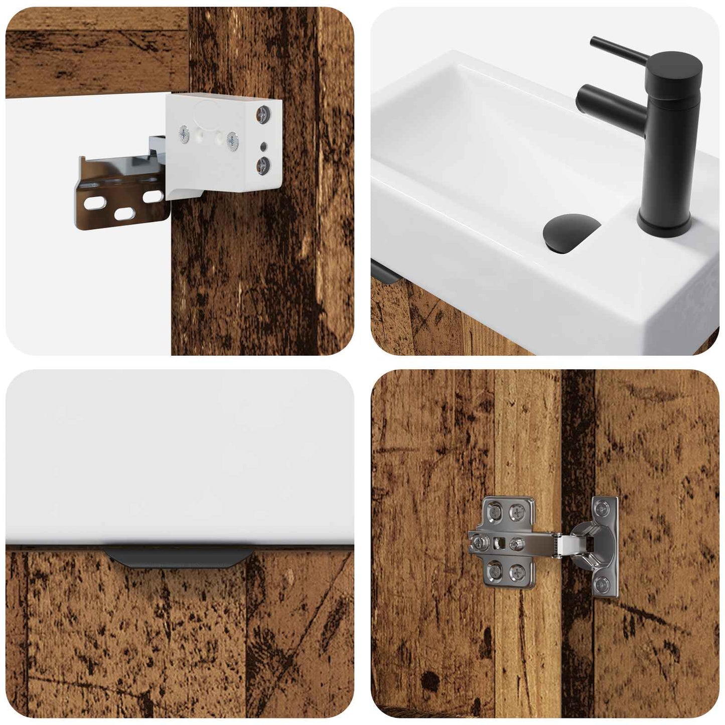 Badkamermeubel met kraan Oud hout 45,5 x 22,5 x 84 cm is nu te koop bij PeponiXL, paradijselijk wonen!