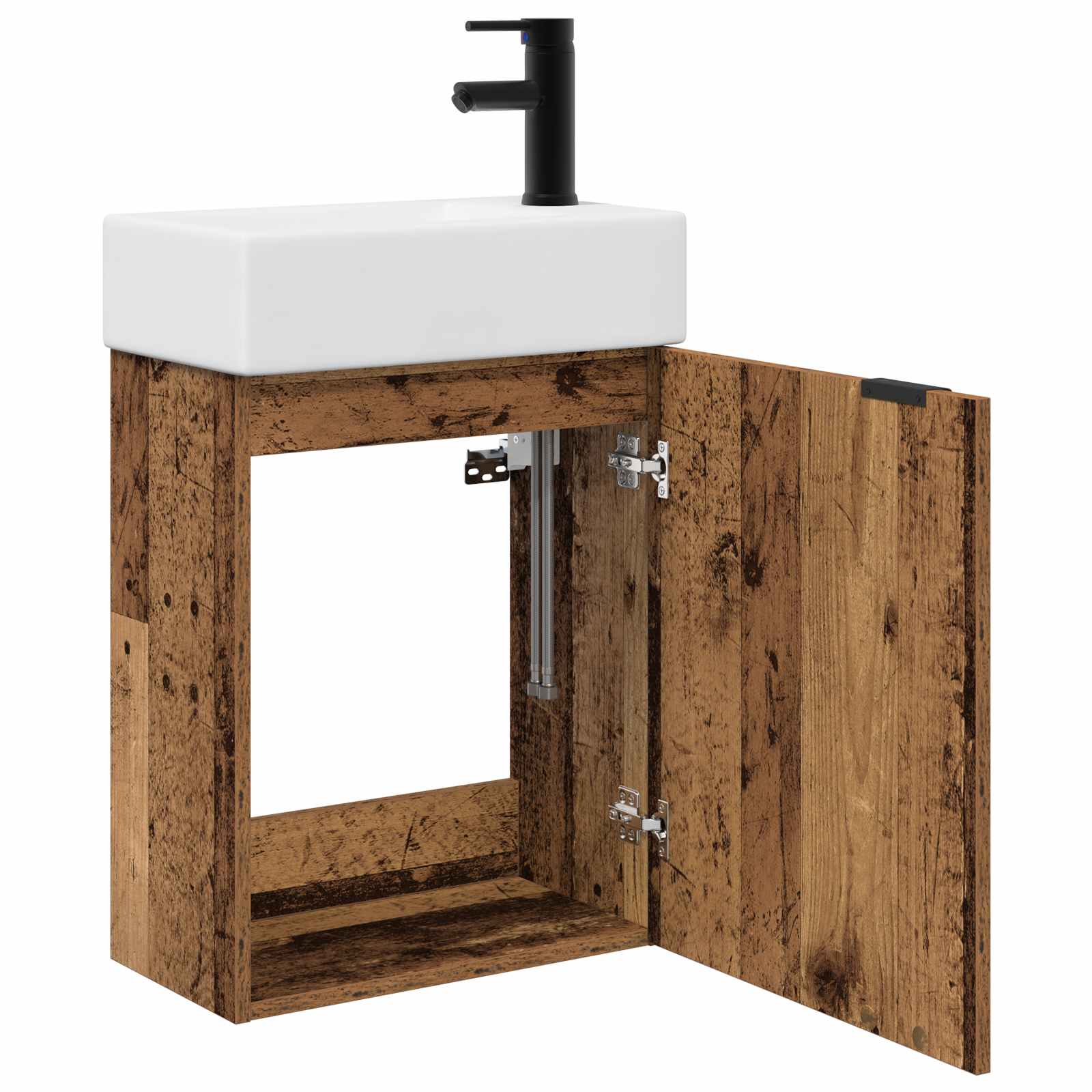 Badkamermeubel met kraan Oud hout 45,5 x 22,5 x 84 cm is nu te koop bij PeponiXL, paradijselijk wonen!