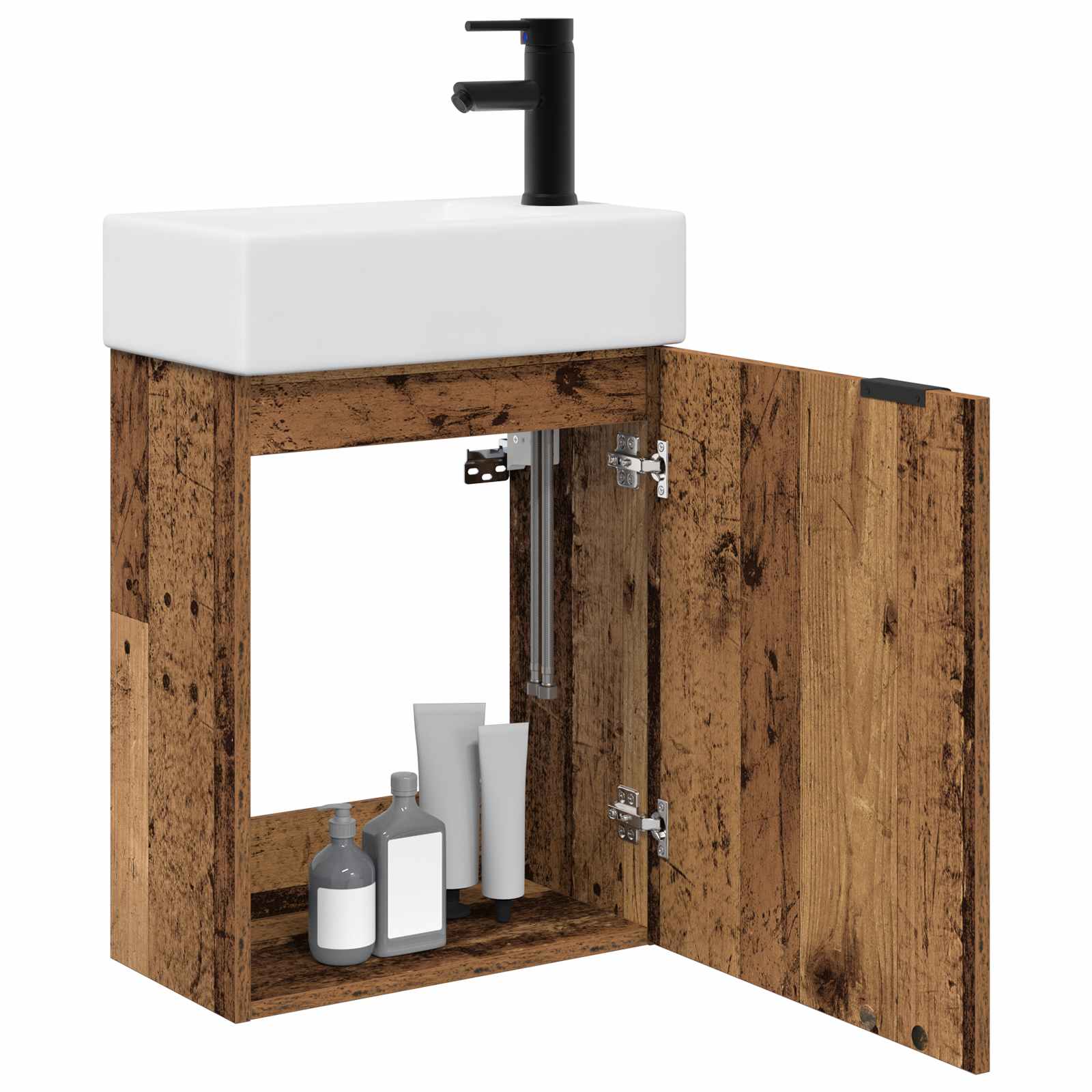 Badkamermeubel met kraan Oud hout 45,5 x 22,5 x 84 cm is nu te koop bij PeponiXL, paradijselijk wonen!