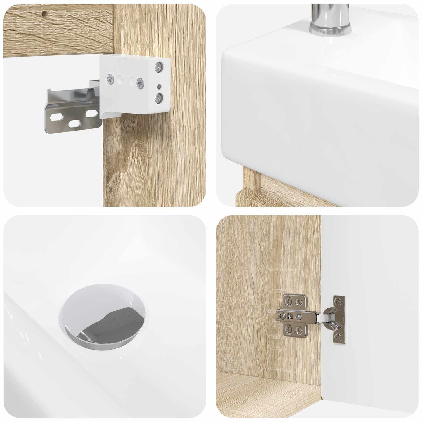 Badkamermeubel met kraan Sonoma Eiken 45,5 x 22,5 x 84 cm is nu te koop bij PeponiXL, paradijselijk wonen!