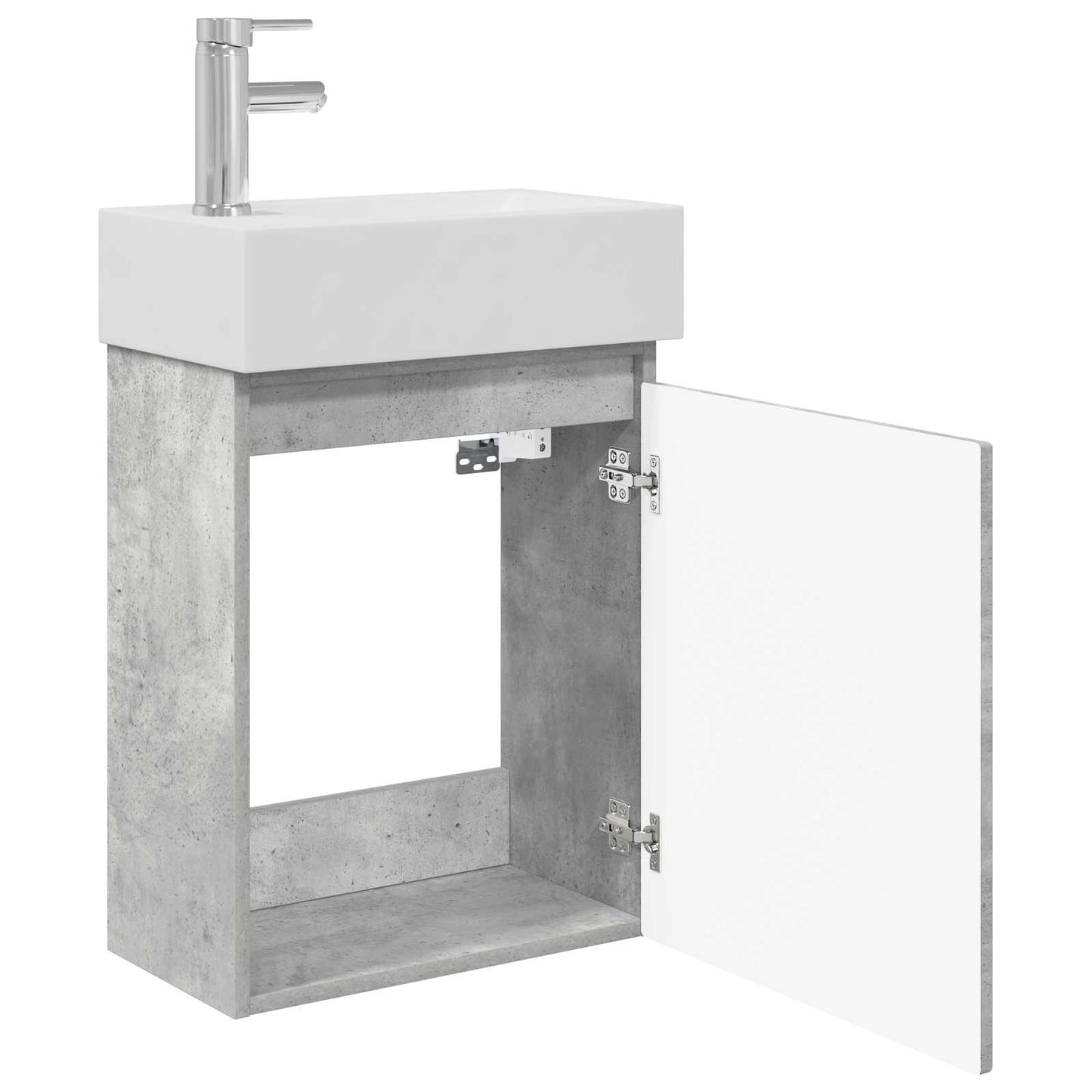 Badkamermeubel met kraan Betongrijs 45,5 x 22,5 x 84 cm is nu te koop bij PeponiXL, paradijselijk wonen!