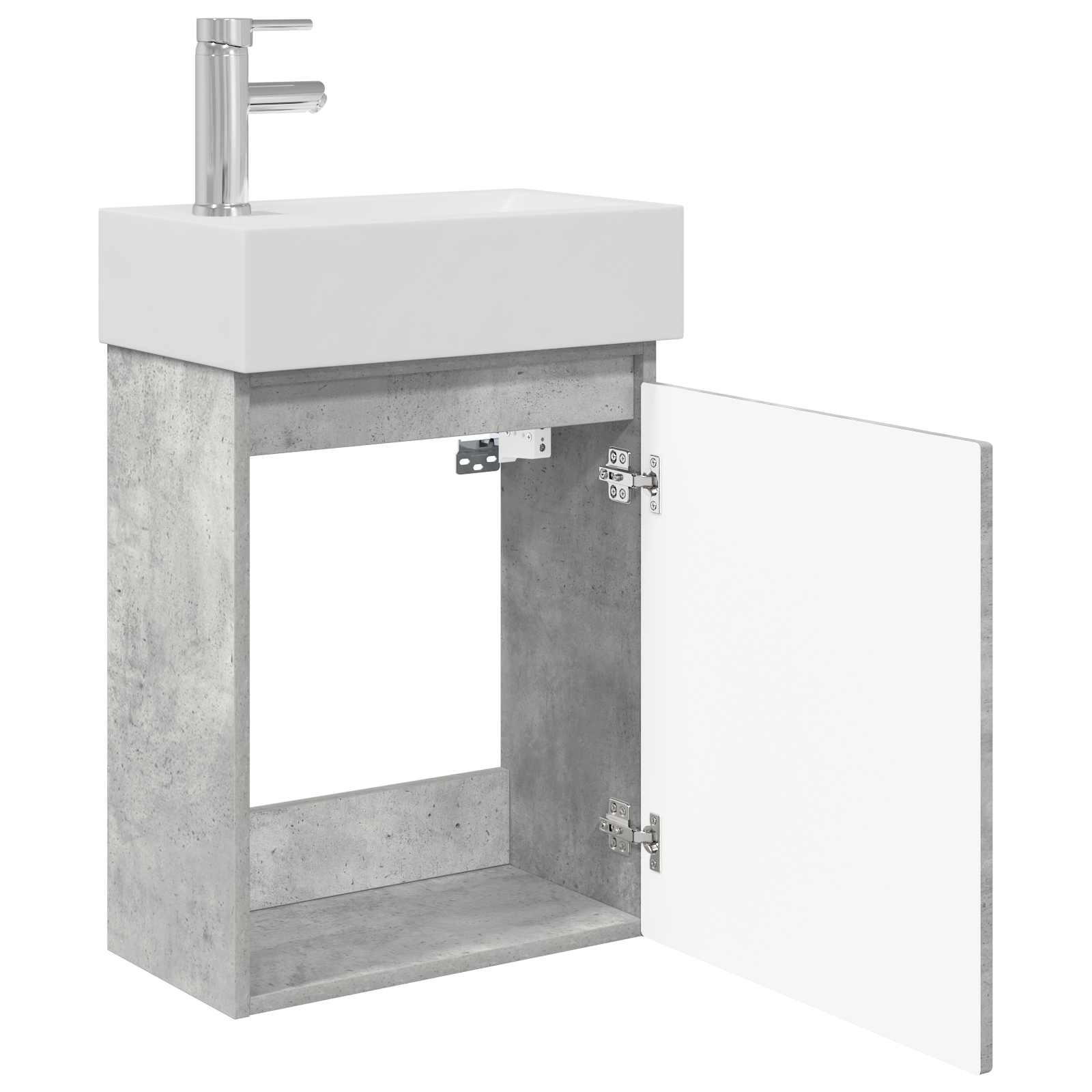 Badkamermeubel met kraan Betongrijs 45,5 x 22,5 x 84 cm is nu te koop bij PeponiXL, paradijselijk wonen!