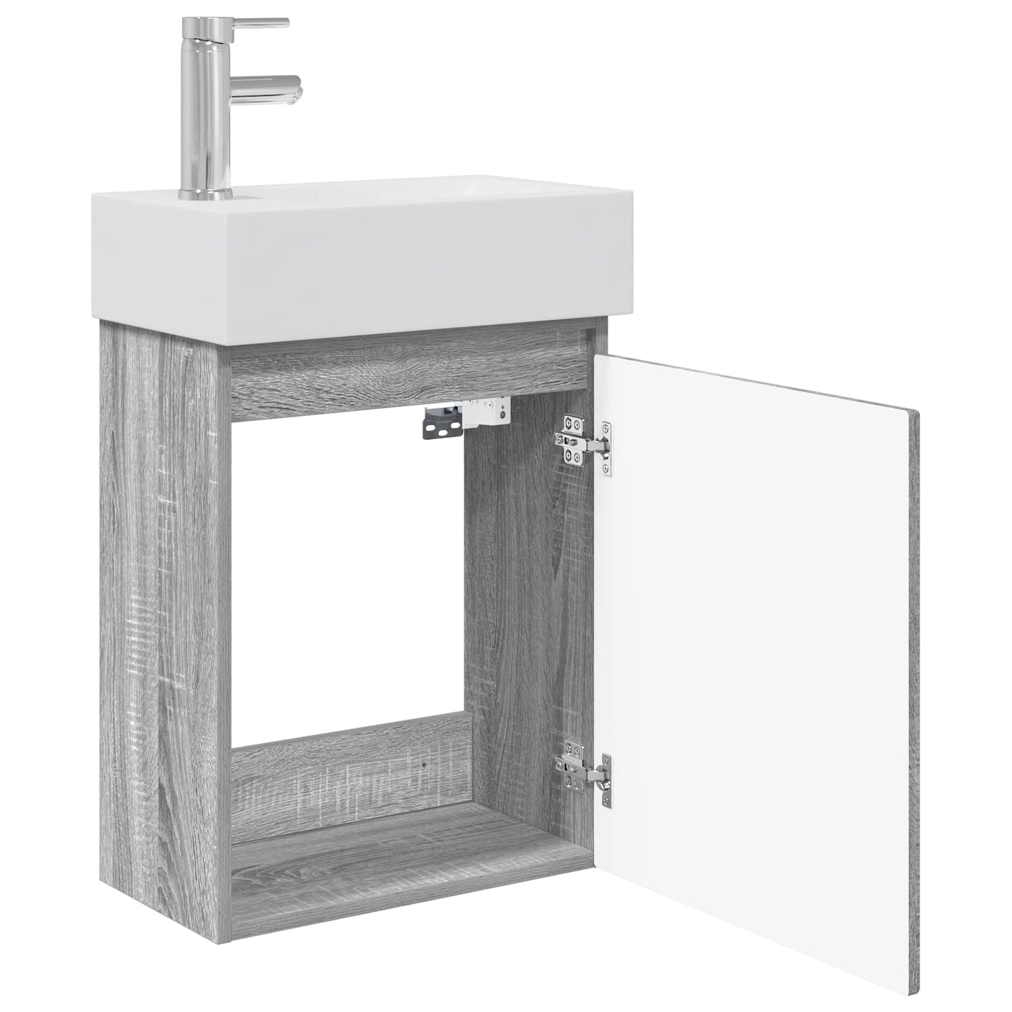 Badkamermeubel met kraan Grijs Sonoma 45,5 x 22,5 x 84 cm is nu te koop bij PeponiXL, paradijselijk wonen!