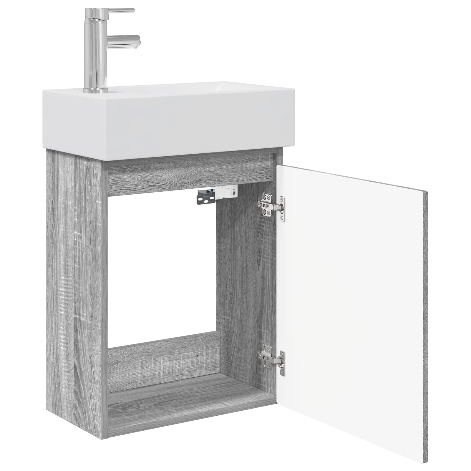 Badkamermeubel met kraan Grijs Sonoma 45,5 x 22,5 x 84 cm is nu te koop bij PeponiXL, paradijselijk wonen!