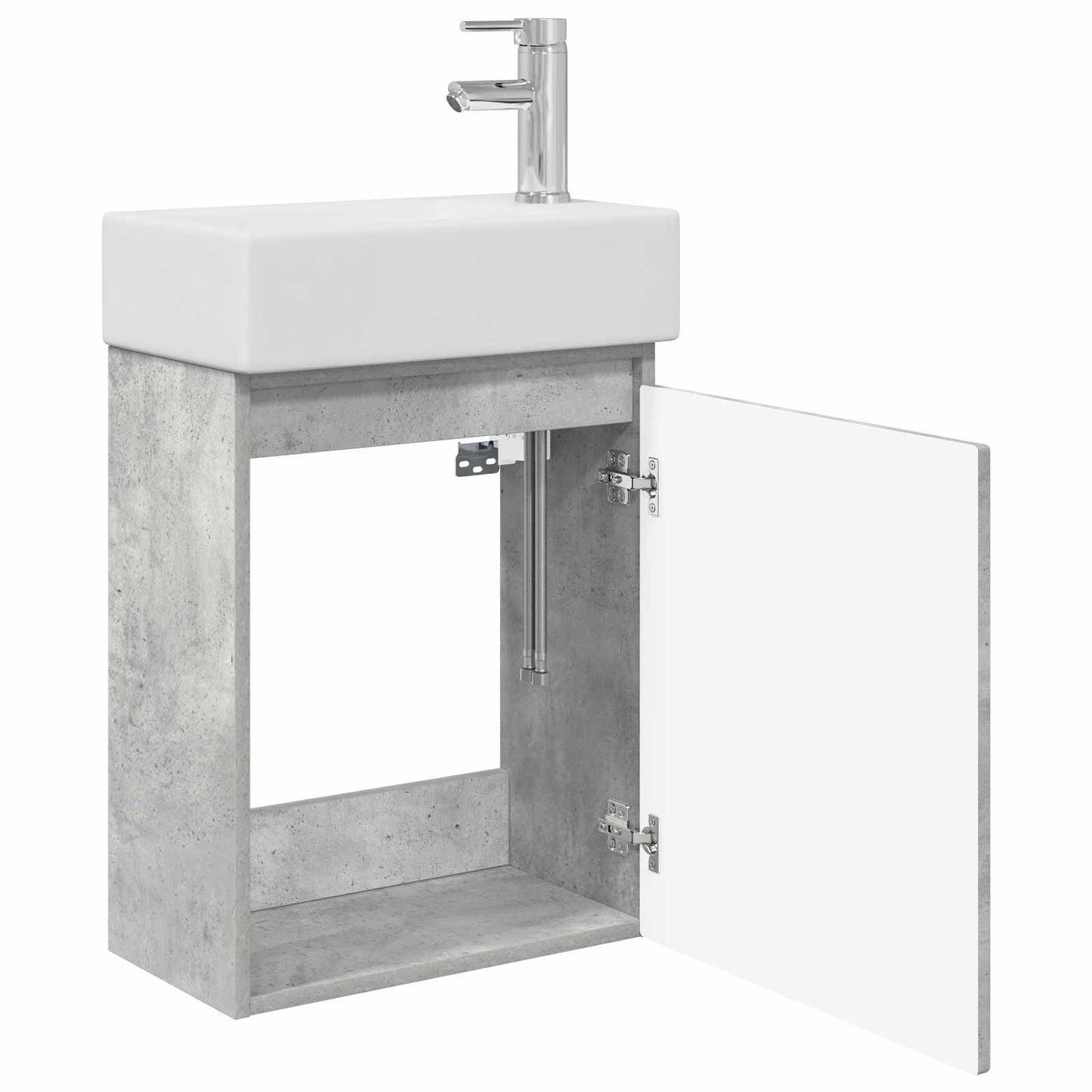 Badkamermeubel met kraan Betongrijs 45,5 x 22,5 x 84 cm is nu te koop bij PeponiXL, paradijselijk wonen!