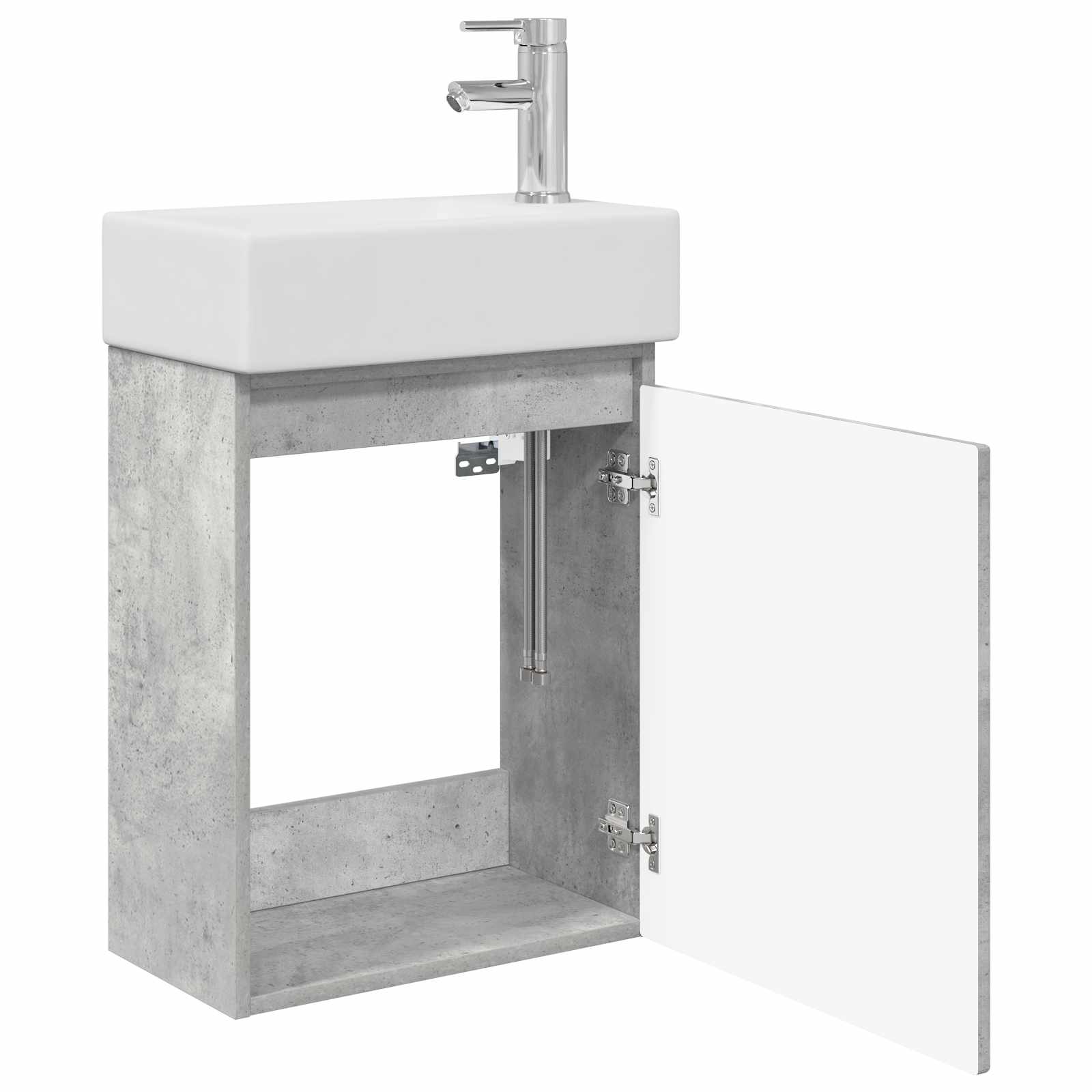Badkamermeubel met kraan Betongrijs 45,5 x 22,5 x 84 cm is nu te koop bij PeponiXL, paradijselijk wonen!