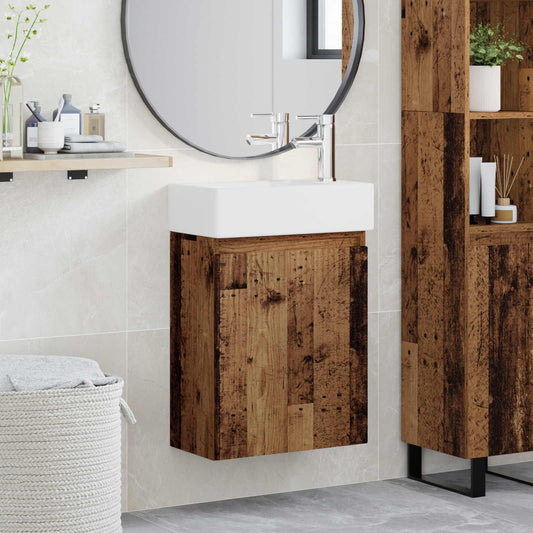 Badkamermeubel met kraan Oud hout 45,5 x 22,5 x 84 cm is nu te koop bij PeponiXL, paradijselijk wonen!