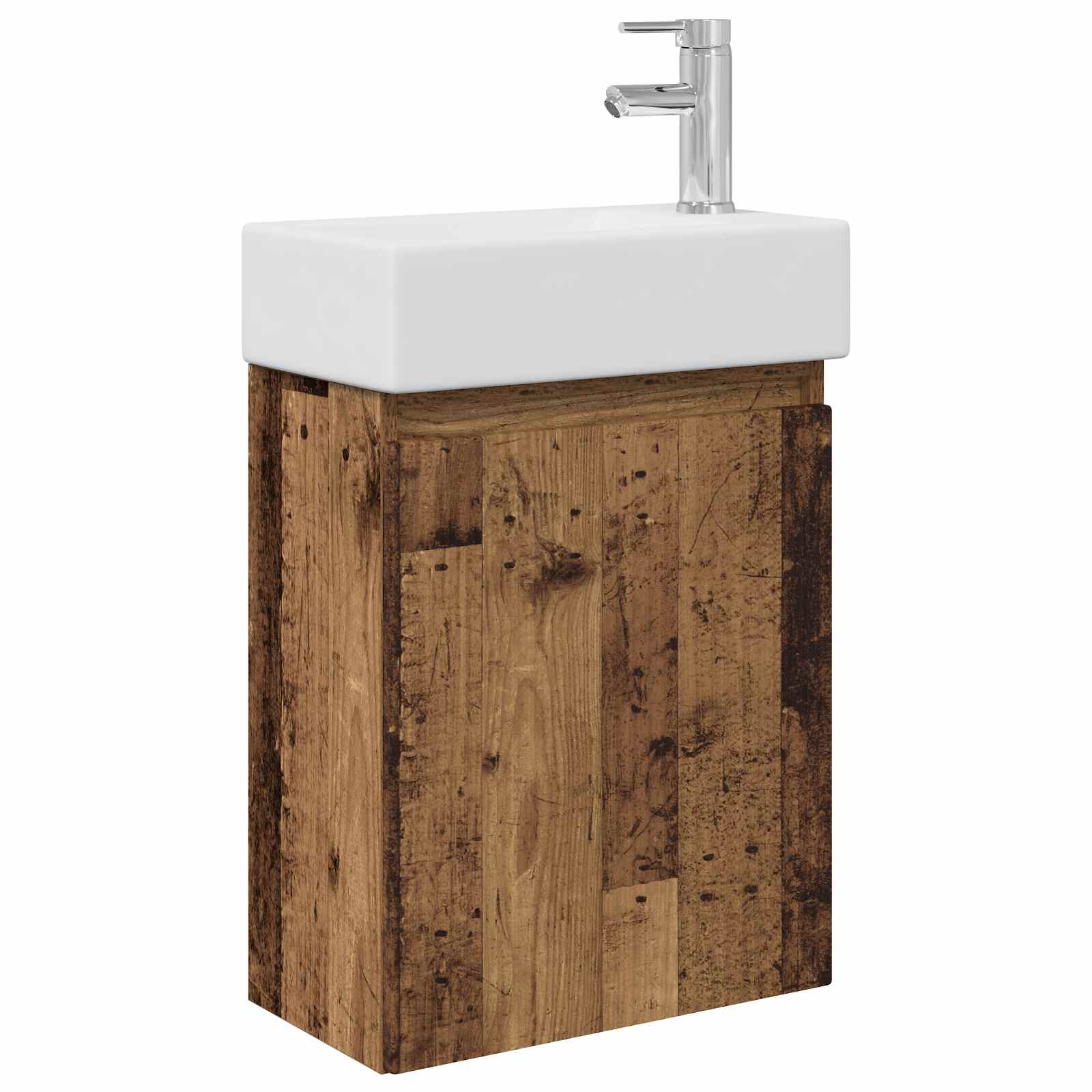 Badkamermeubel met kraan Oud hout 45,5 x 22,5 x 84 cm is nu te koop bij PeponiXL, paradijselijk wonen!