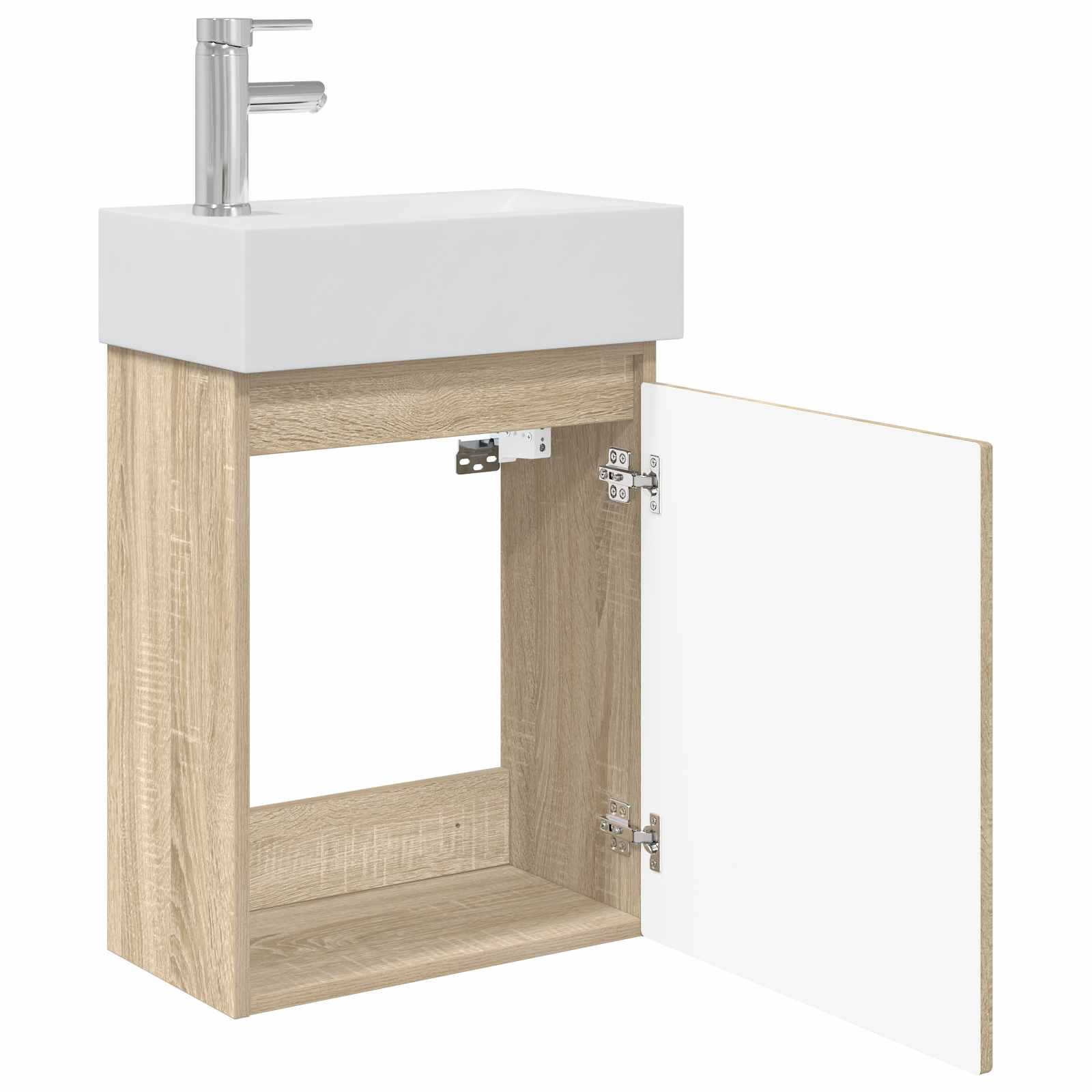 Badkamermeubel met kraan Sonoma Eiken 45,5 x 22,5 x 84 cm is nu te koop bij PeponiXL, paradijselijk wonen!