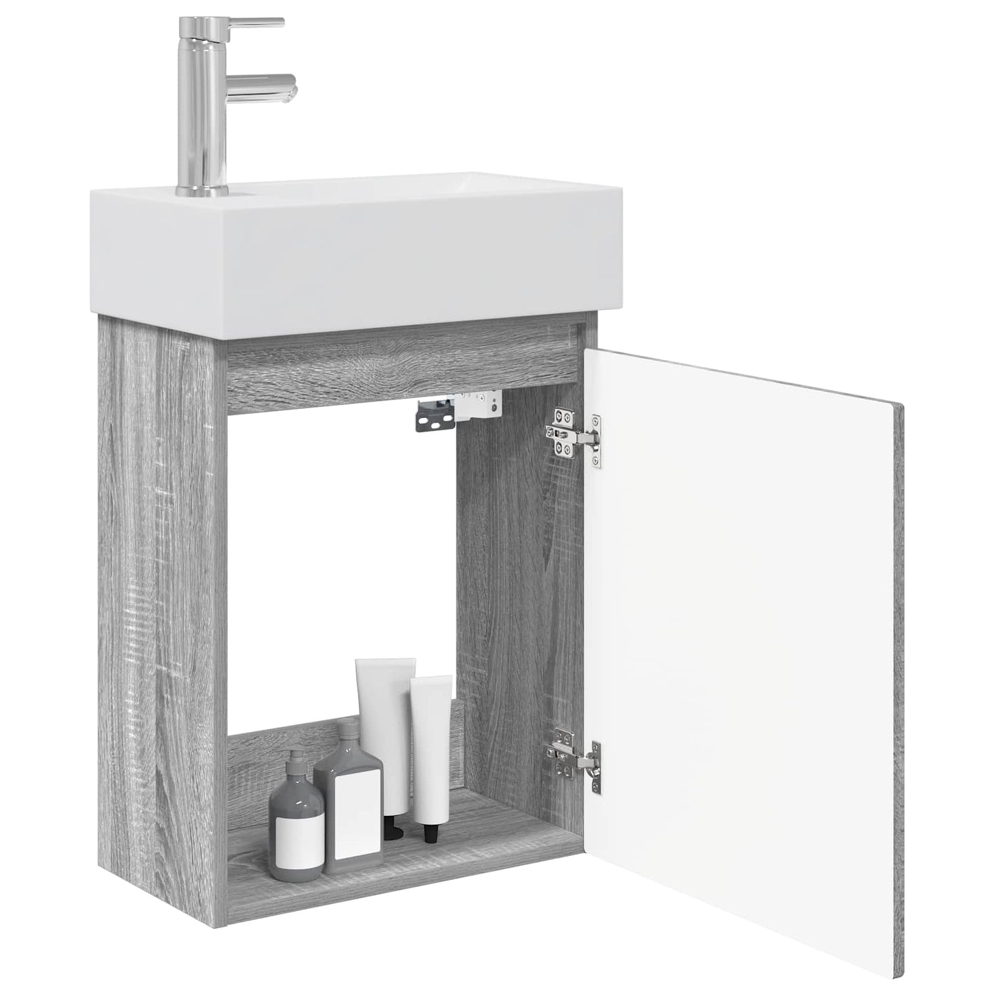 Badkamermeubel met kraan Grijs Sonoma 45,5 x 22,5 x 84 cm is nu te koop bij PeponiXL, paradijselijk wonen!