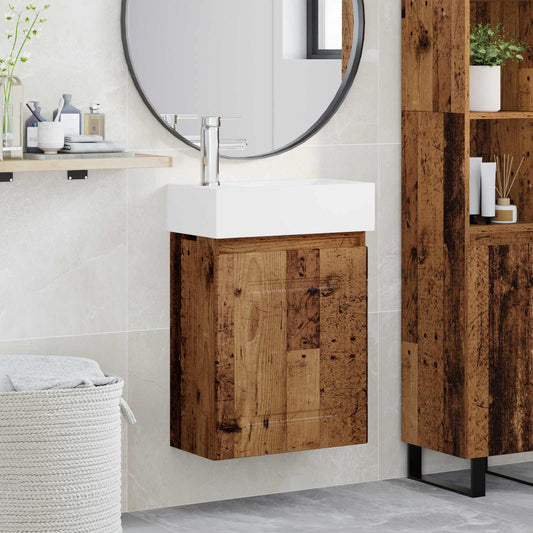 Badkamermeubel met kraan Oud hout 45,5 x 22,5 x 84 cm is nu te koop bij PeponiXL, paradijselijk wonen!