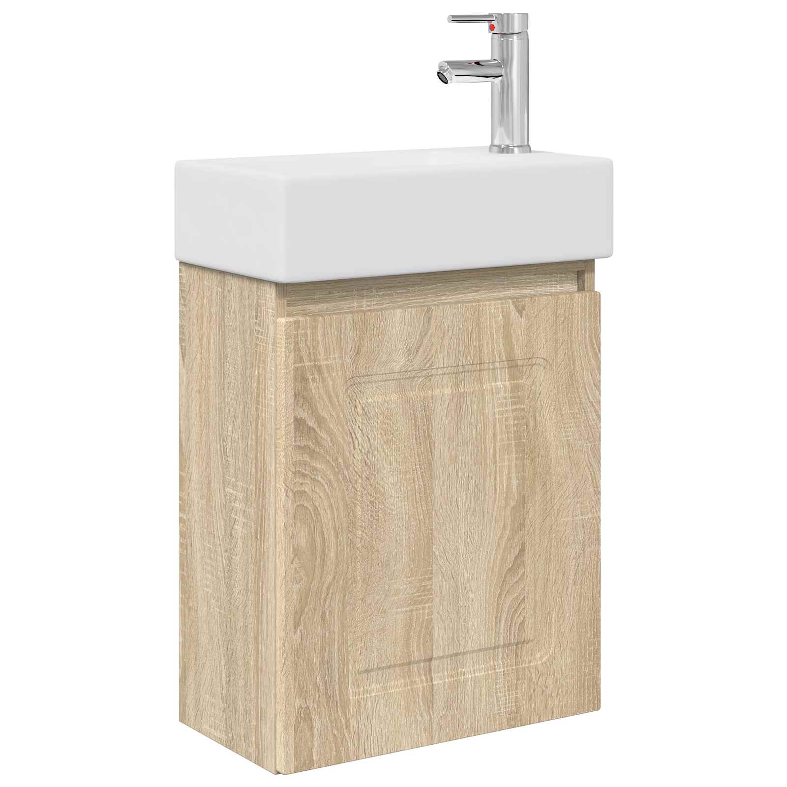Badkamermeubel met kraan Sonoma Eiken 45,5 x 22,5 x 84 cm is nu te koop bij PeponiXL, paradijselijk wonen!