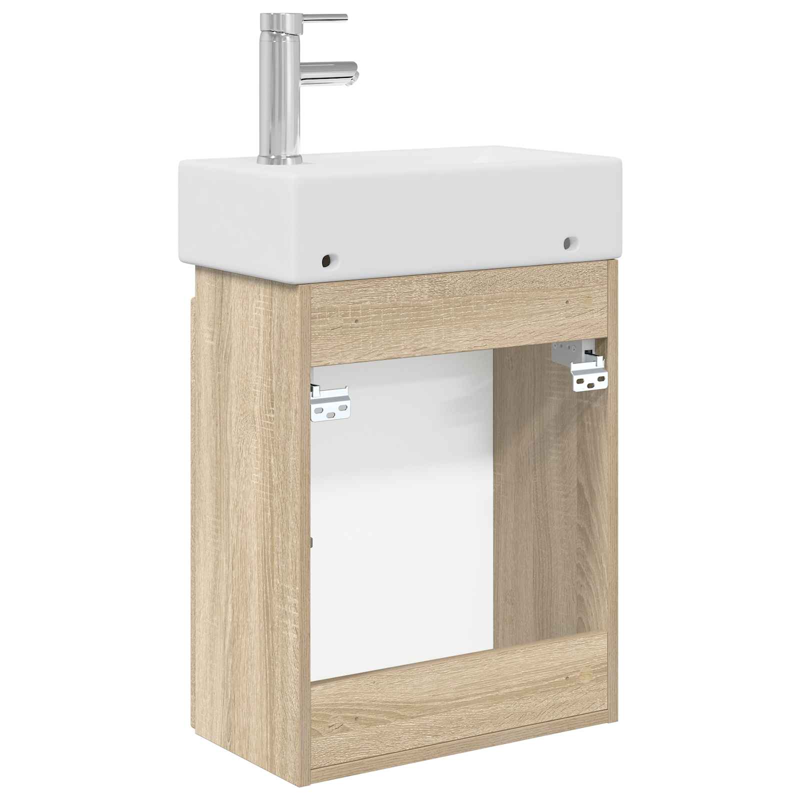 Badkamermeubel met kraan Sonoma Eiken 45,5 x 22,5 x 84 cm is nu te koop bij PeponiXL, paradijselijk wonen!