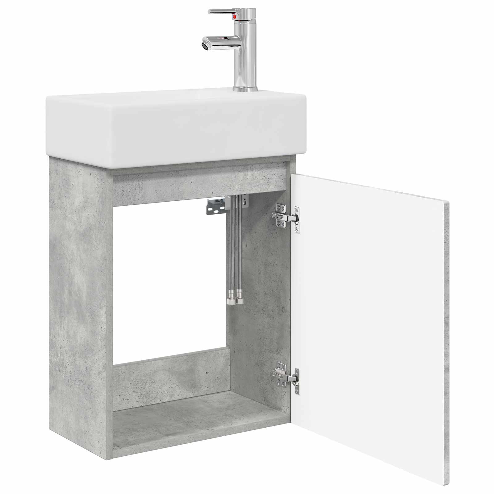 Badkamermeubel met kraan Betongrijs 45,5 x 22,5 x 84 cm is nu te koop bij PeponiXL, paradijselijk wonen!