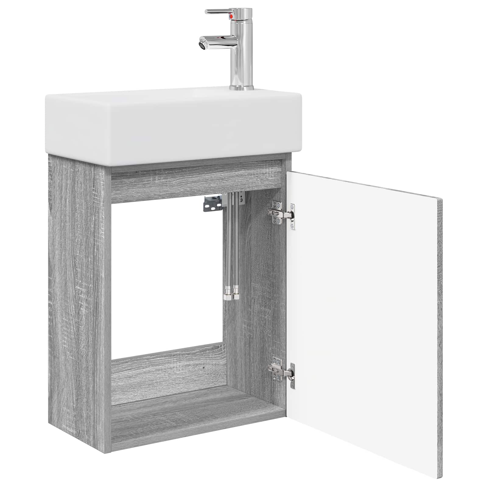 Badkamermeubel met kraan Grijs Sonoma 45,5 x 22,5 x 84 cm is nu te koop bij PeponiXL, paradijselijk wonen!
