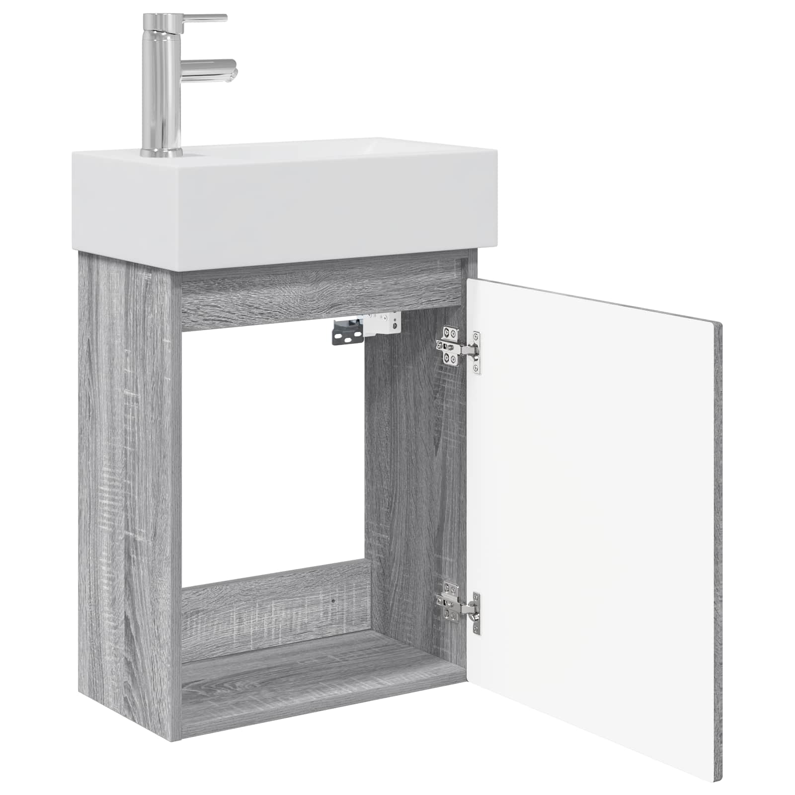 Badkamermeubel met kraan Grijs Sonoma 45,5 x 25,5 x 84 cm is nu te koop bij PeponiXL, paradijselijk wonen!