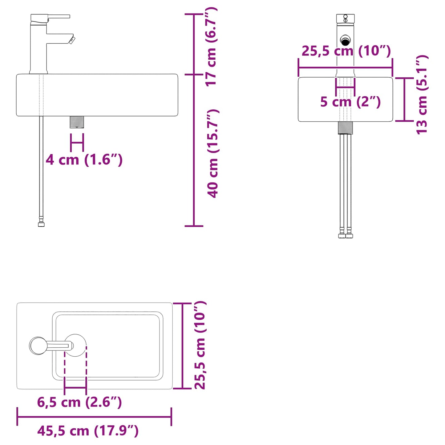 Badkamermeubel met kraan Grijs Sonoma 45,5 x 25,5 x 84 cm is nu te koop bij PeponiXL, paradijselijk wonen!