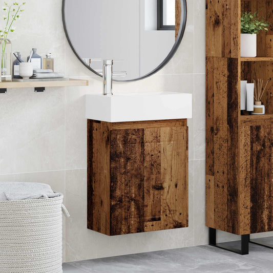 Badkamermeubel met kraan Oud hout 45,5 x 25,5 x 84 cm is nu te koop bij PeponiXL, paradijselijk wonen!