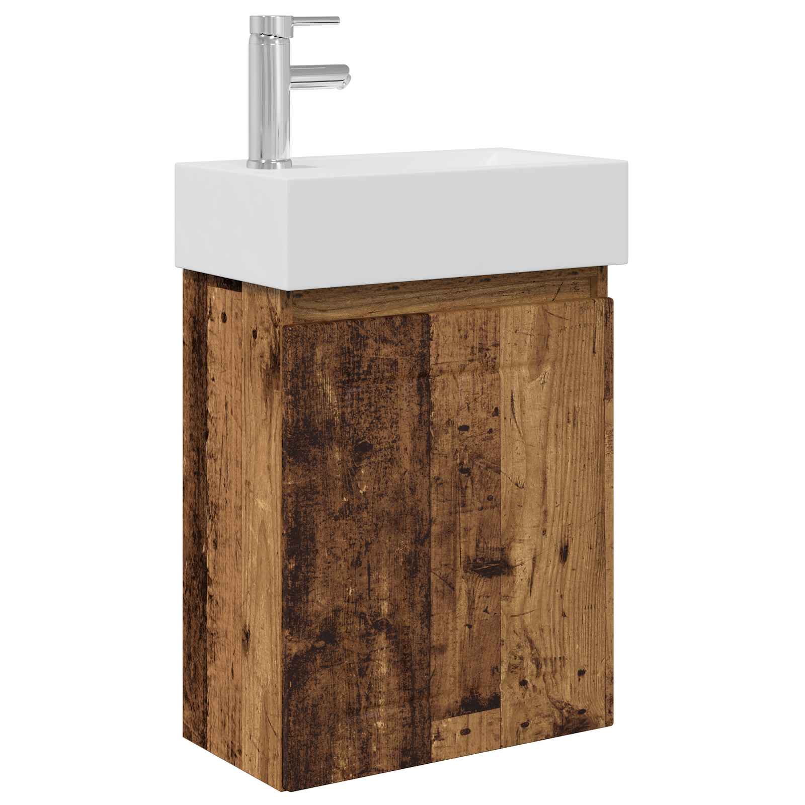 Badkamermeubel met kraan Oud hout 45,5 x 25,5 x 84 cm is nu te koop bij PeponiXL, paradijselijk wonen!