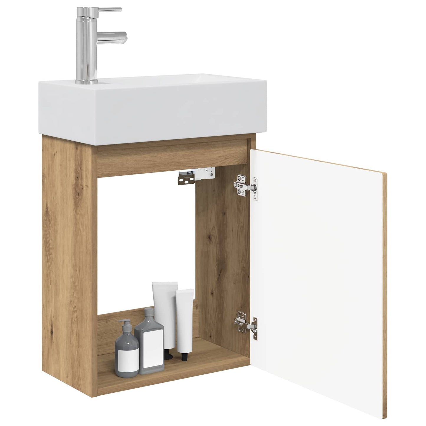 Badkamermeubel met kraan Artisanaal eiken 45,5 x 25,5 x 84 cm is nu te koop bij PeponiXL, paradijselijk wonen!