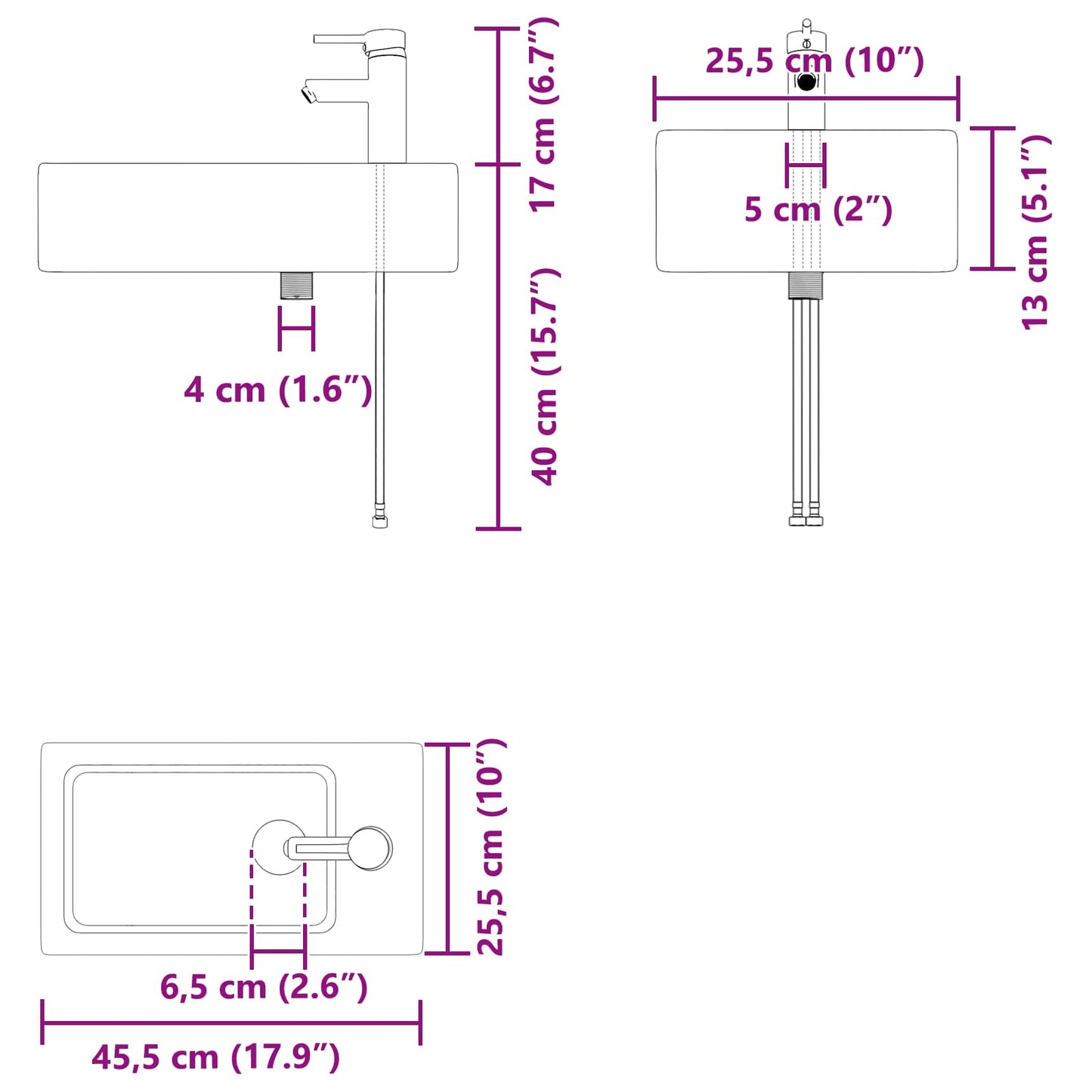 Badkamermeubel met kraan Wit 45,5 x 25,5 x 84 cm is nu te koop bij PeponiXL, paradijselijk wonen!