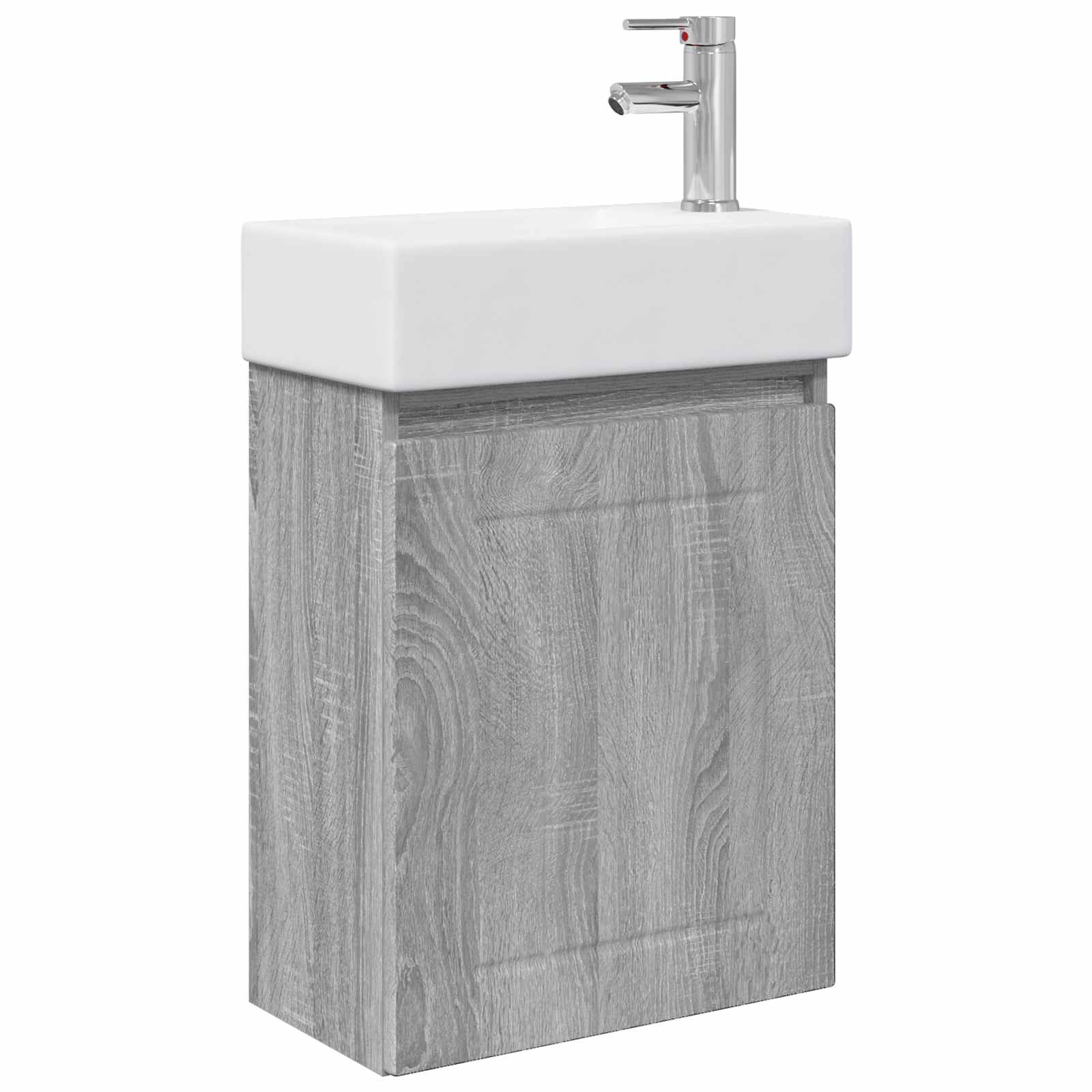 Badkamermeubel met kraan Grijs Sonoma 45,5 x 25,5 x 84 cm is nu te koop bij PeponiXL, paradijselijk wonen!