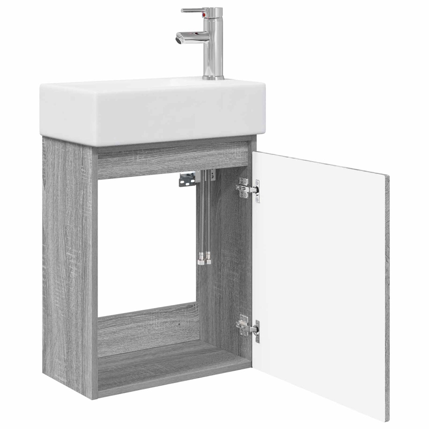 Badkamermeubel met kraan Grijs Sonoma 45,5 x 25,5 x 84 cm is nu te koop bij PeponiXL, paradijselijk wonen!