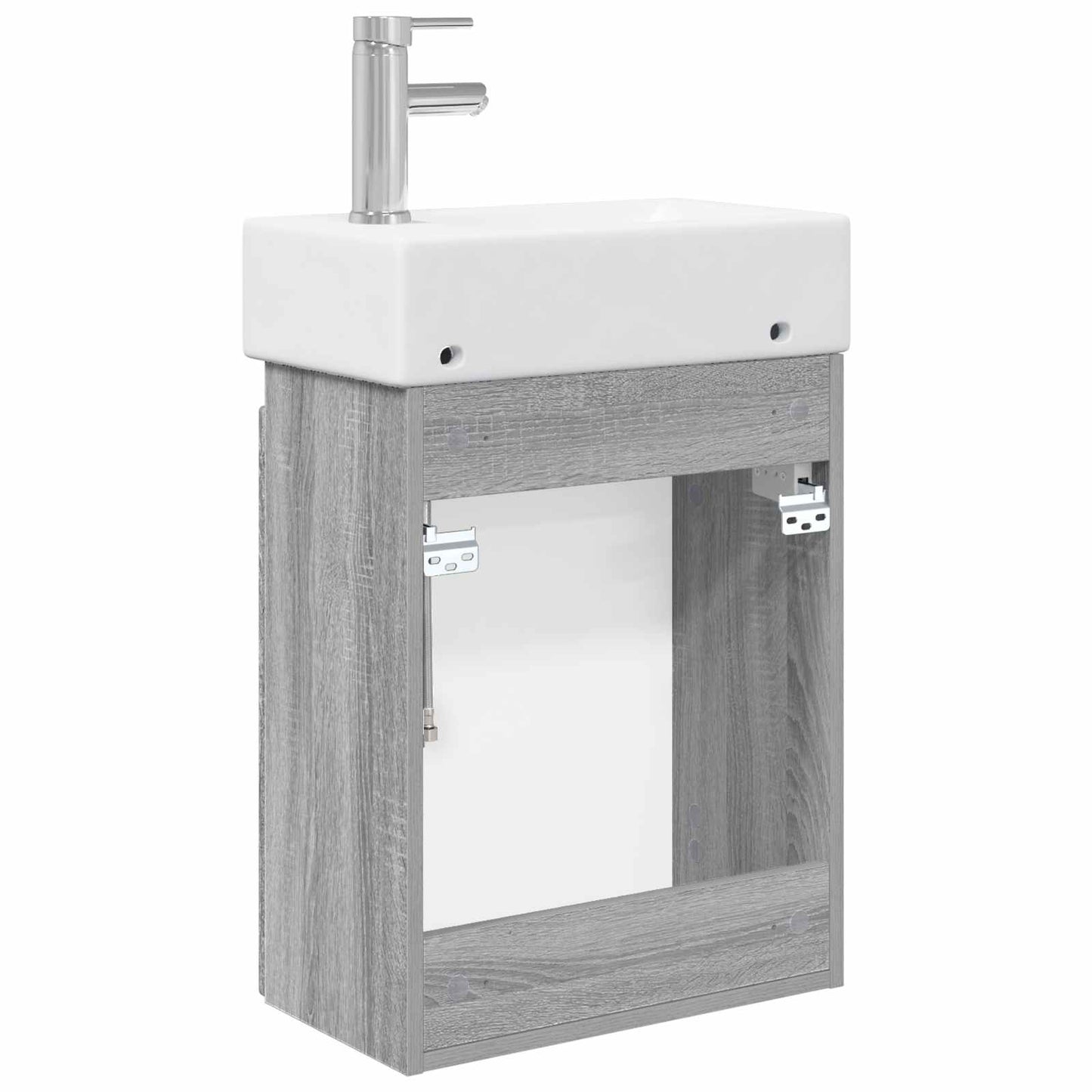 Badkamermeubel met kraan Grijs Sonoma 45,5 x 25,5 x 84 cm is nu te koop bij PeponiXL, paradijselijk wonen!