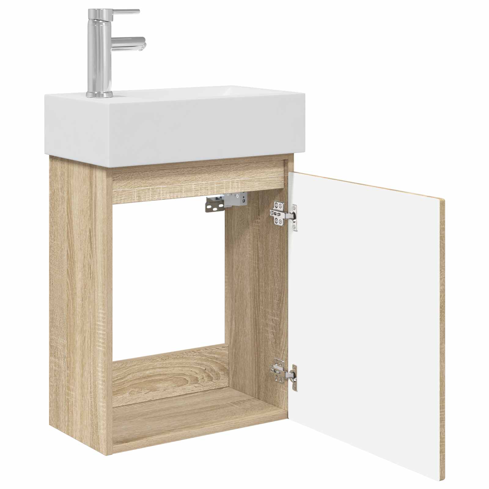 Badkamermeubel met kraan Sonoma Eiken 45,5 x 22,5 x 84 cm is nu te koop bij PeponiXL, paradijselijk wonen!