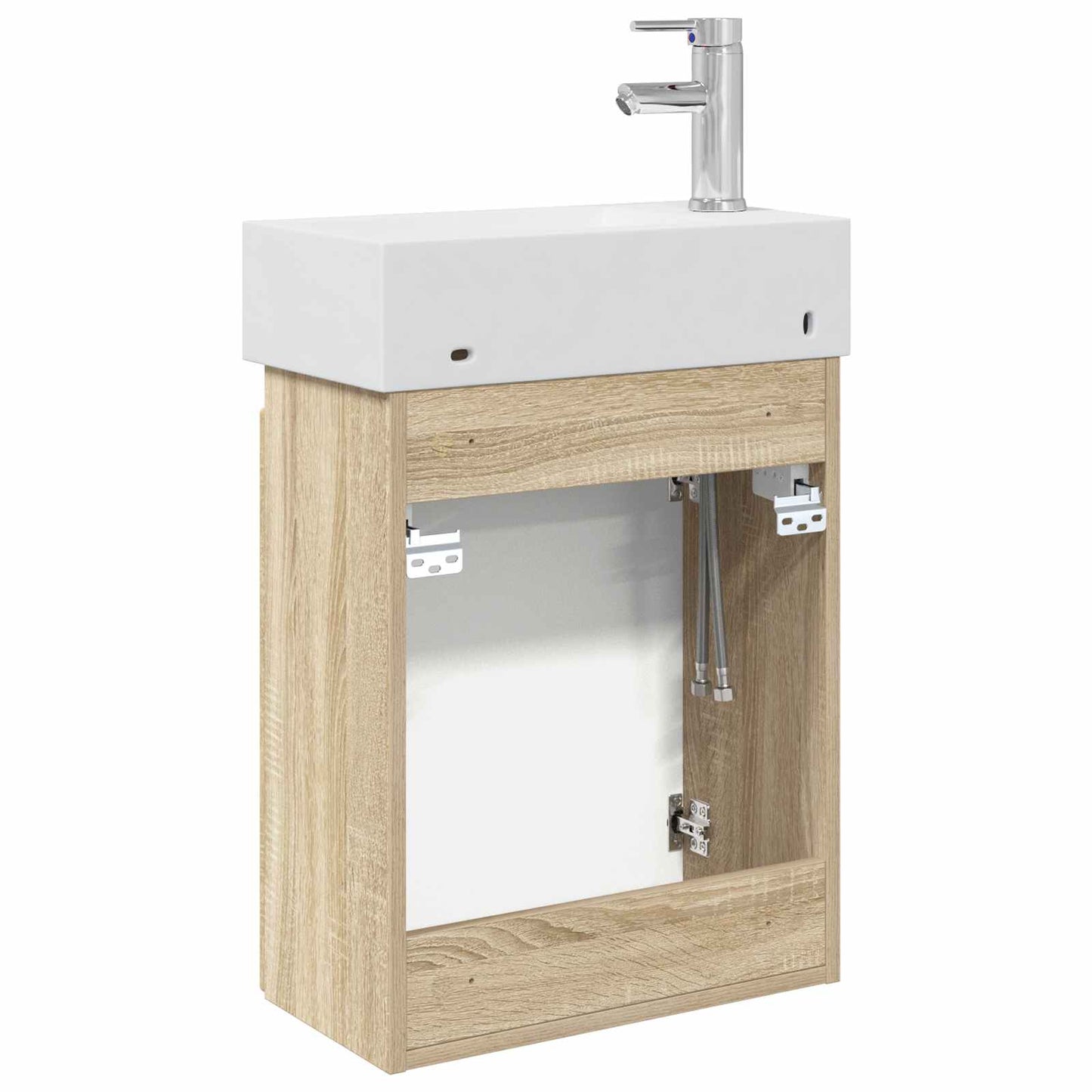 Badkamermeubel met kraan Sonoma Eiken 45,5 x 22,5 x 84 cm is nu te koop bij PeponiXL, paradijselijk wonen!
