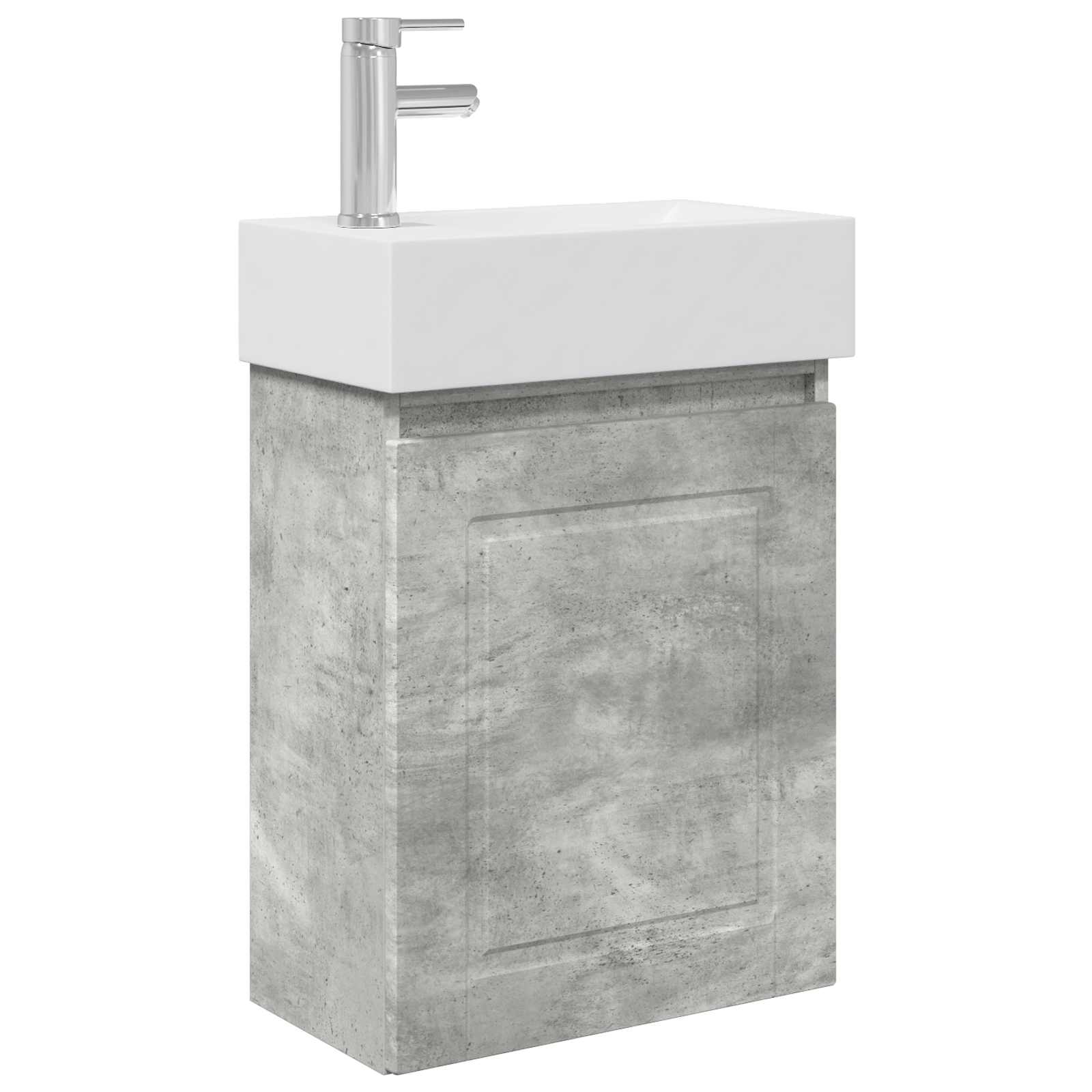 Badkamermeubel met kraan Betongrijs 45,5 x 22,5 x 84 cm is nu te koop bij PeponiXL, paradijselijk wonen!