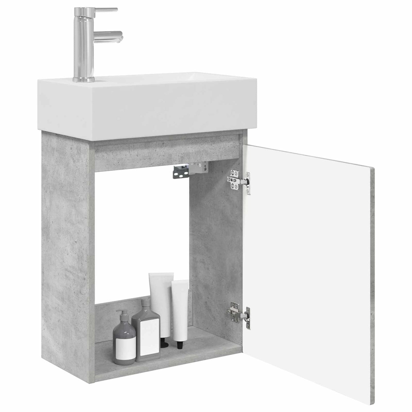 Badkamermeubel met kraan Betongrijs 45,5 x 22,5 x 84 cm is nu te koop bij PeponiXL, paradijselijk wonen!