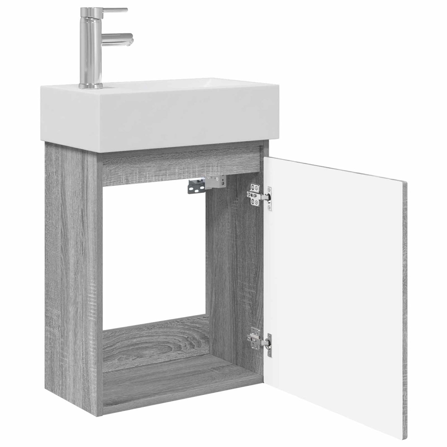 Badkamermeubel met kraan Grijs Sonoma 45,5 x 22,5 x 84 cm is nu te koop bij PeponiXL, paradijselijk wonen!