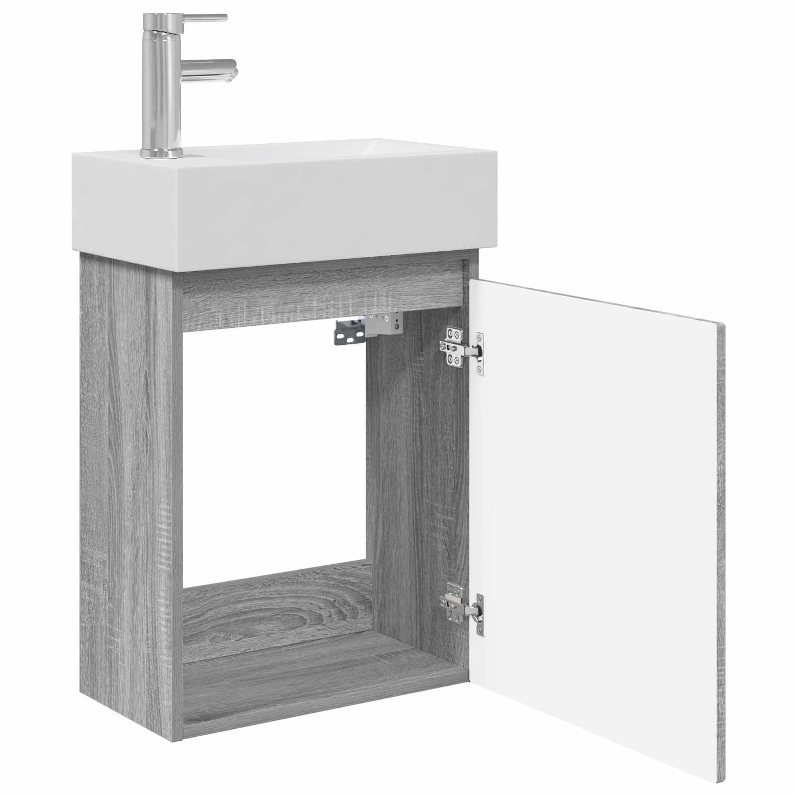 Badkamermeubel met kraan Grijs Sonoma 45,5 x 22,5 x 84 cm is nu te koop bij PeponiXL, paradijselijk wonen!