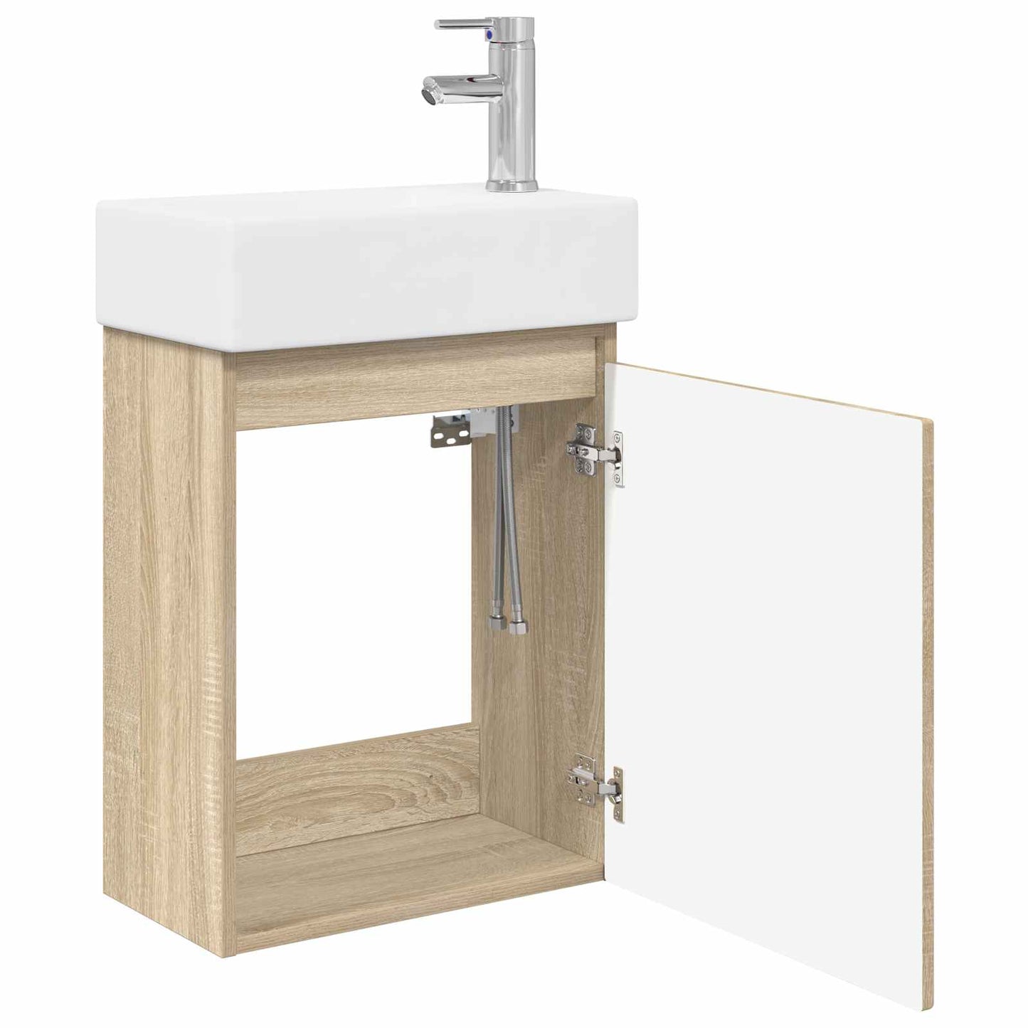 Badkamermeubel met kraan Sonoma Eiken 45,5 x 22,5 x 84 cm is nu te koop bij PeponiXL, paradijselijk wonen!