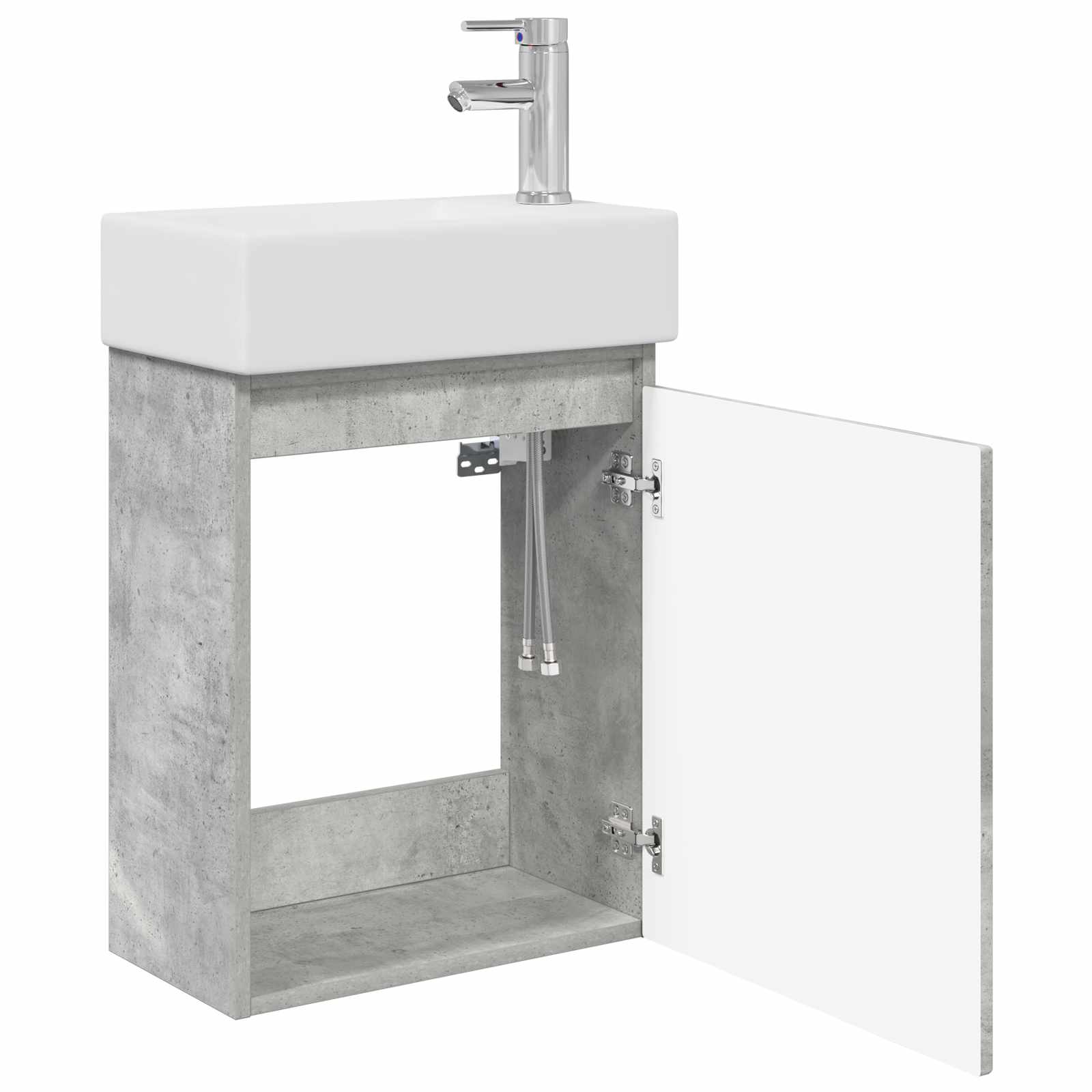 Badkamermeubel met kraan Betongrijs 45,5 x 22,5 x 84 cm is nu te koop bij PeponiXL, paradijselijk wonen!