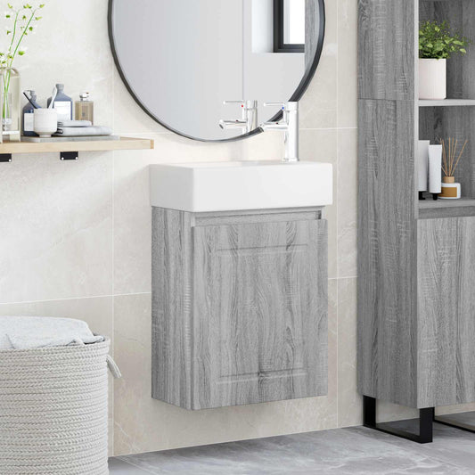 Badkamermeubel met kraan Grijs Sonoma 45,5 x 22,5 x 84 cm is nu te koop bij PeponiXL, paradijselijk wonen!