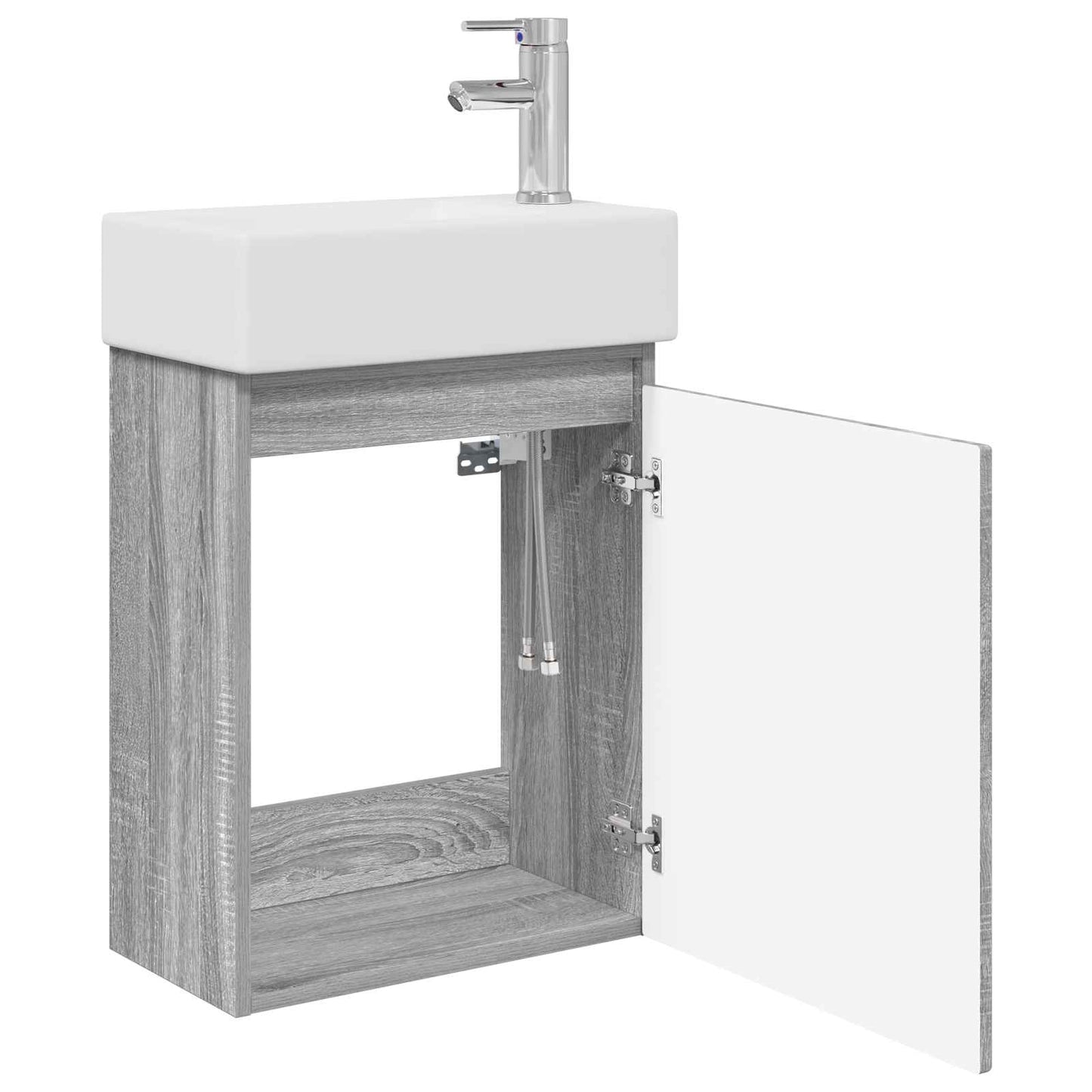 Badkamermeubel met kraan Grijs Sonoma 45,5 x 22,5 x 84 cm is nu te koop bij PeponiXL, paradijselijk wonen!
