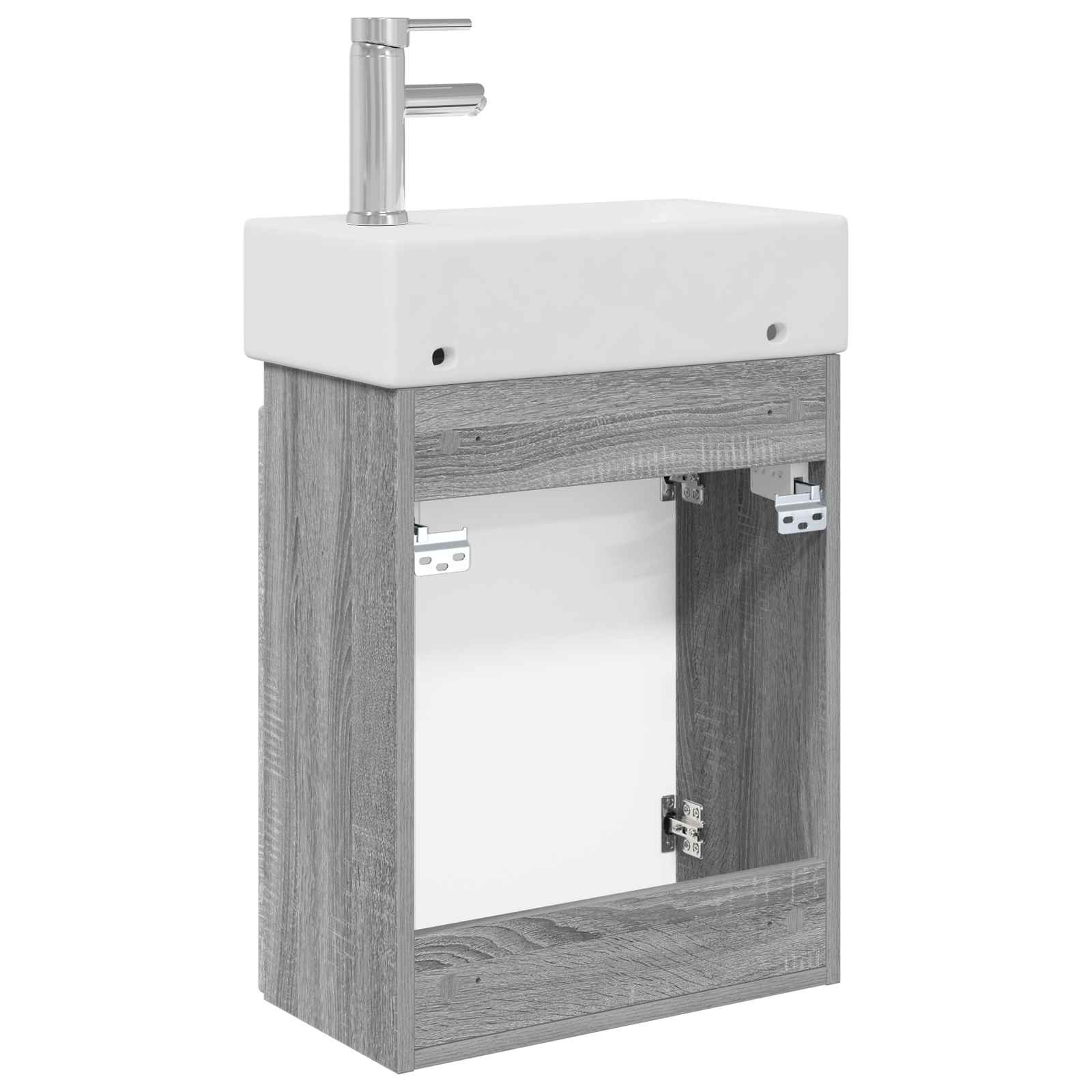 Badkamermeubel met kraan Grijs Sonoma 45,5 x 22,5 x 84 cm is nu te koop bij PeponiXL, paradijselijk wonen!